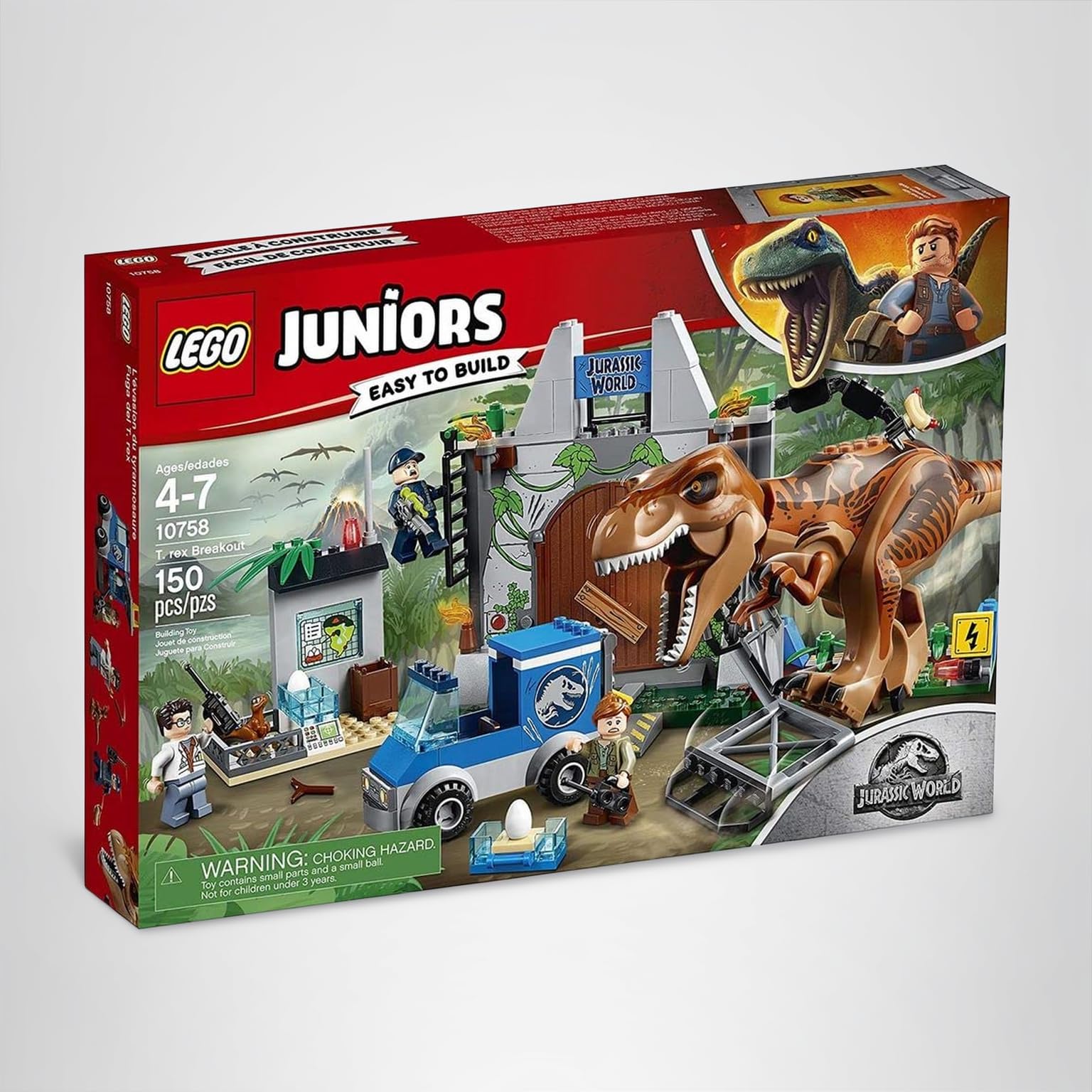 Amazon.com: LEGO Juniors/4+ Jurassic World T. rex Breakout 10758