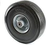 RK Heavy Duty Solid Rubber Flat Free Tubeless Hand Truck/Utility Tire Wheels, 4.10/3.50-4" Tire, 2-1/4" Offset Hub, 5/8" Ball Bearing