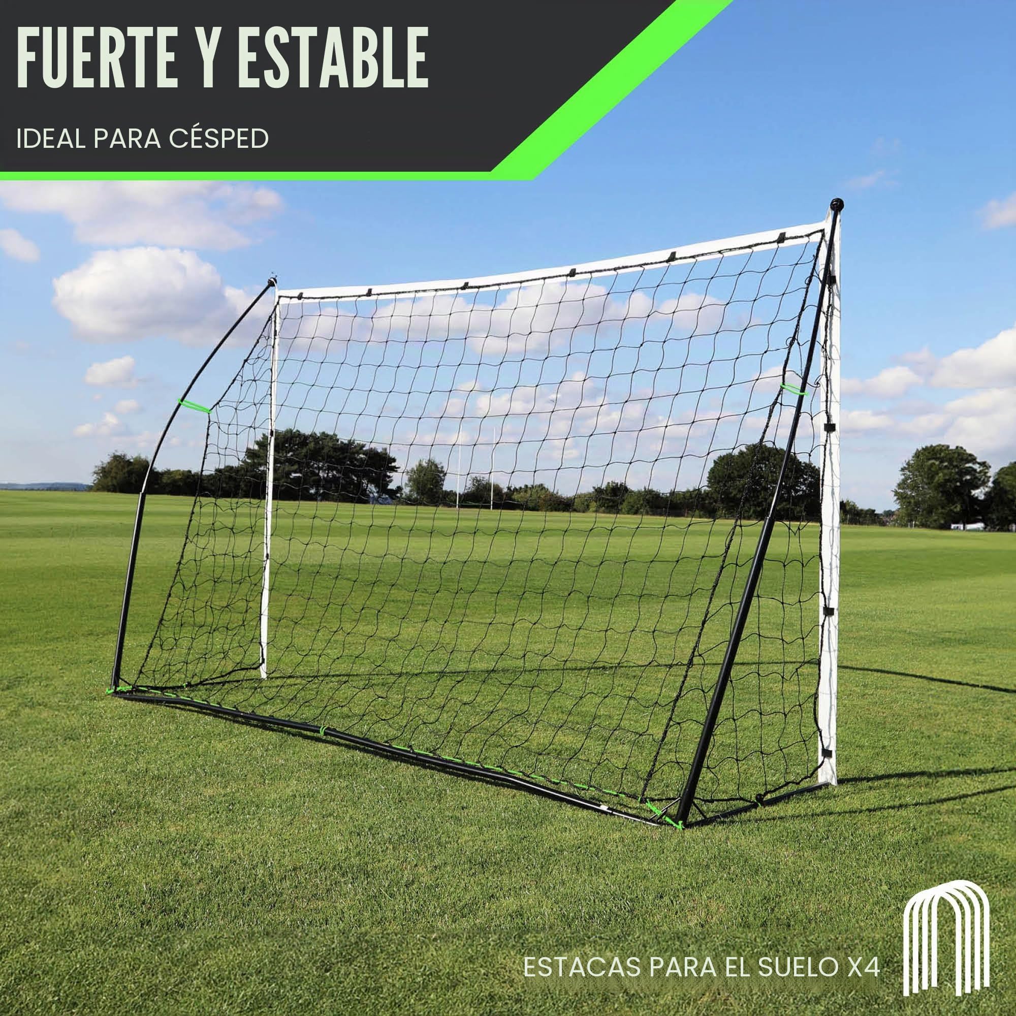 QuickPlay KICKSTER Portería de fútbol portátil – Porterías de fútbol Flexi-Post originales desde 2007 – Porterías de fútbol de jardín de instalación rápida con redes, bolsa de transporte y anclajes