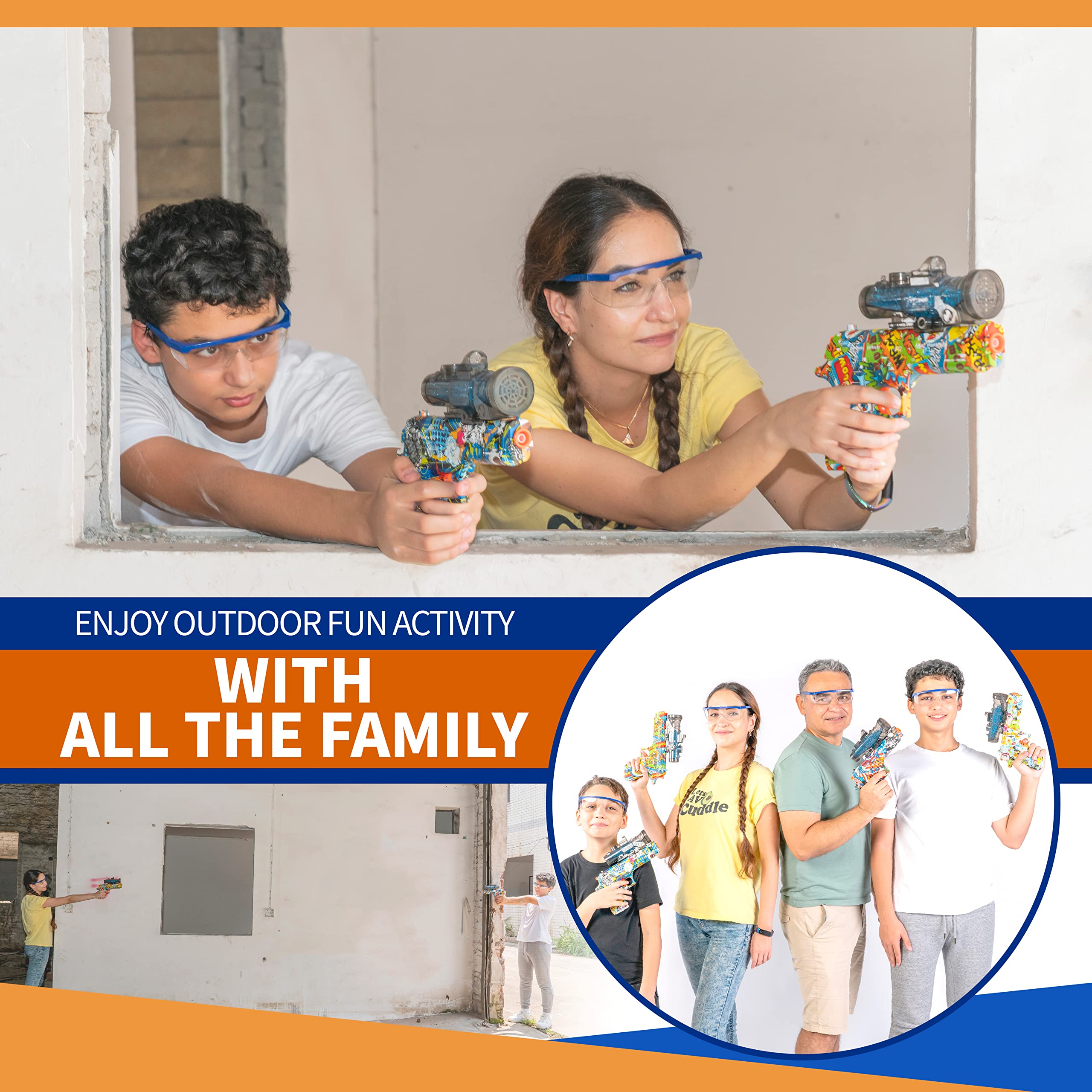 Gel Snipers Electric Toy Gun (Pack of 2) - Full Kit with 20,000 Water Beads Ammo Gels, Rechargeable Battery, Outdoor Backyard Shooting Game Activities for Adults, Boys & Girls 12+ (Fantasy)