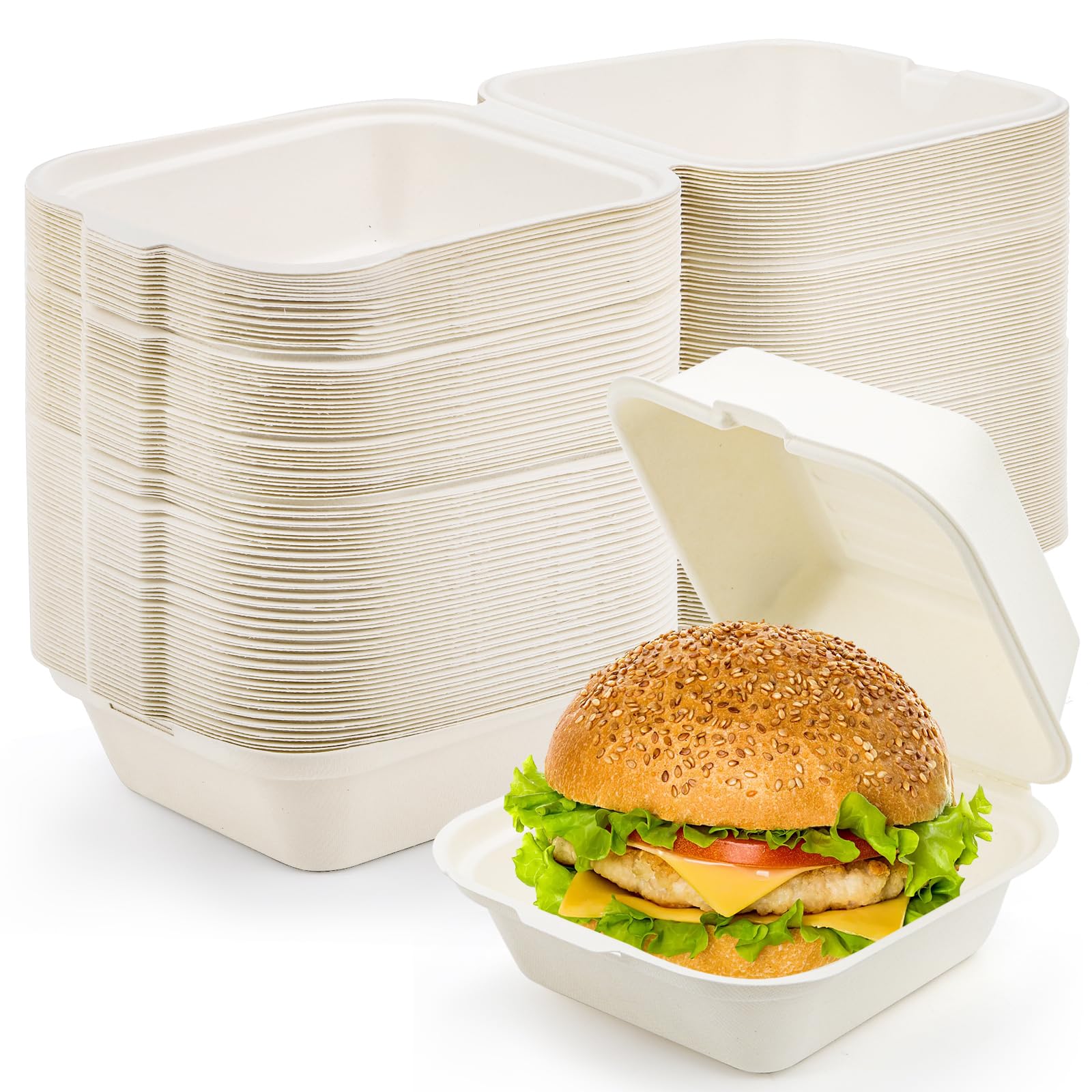 Snapklik.com : Peohud 100 Pack Compostable Clamshell Take Out Food ...