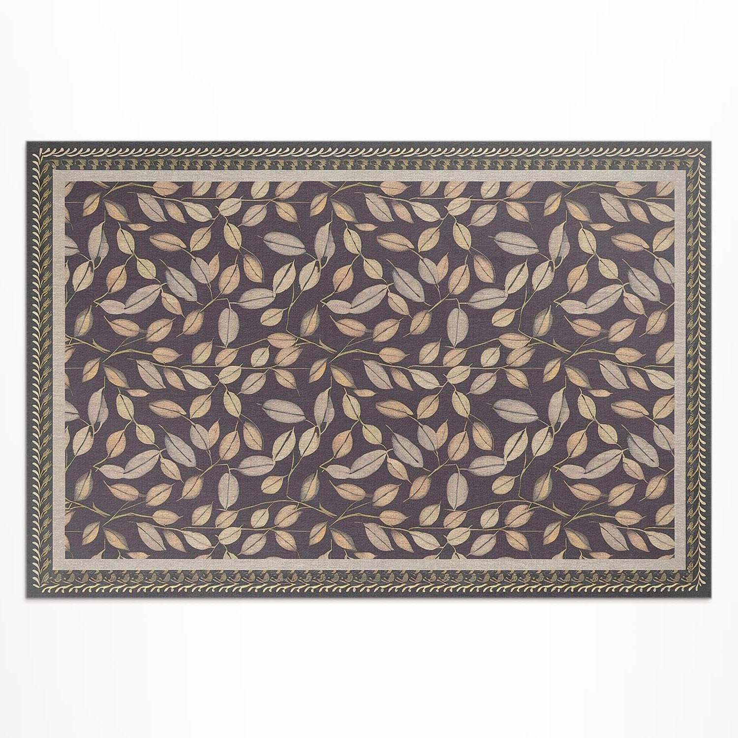 Tapis en vinyle 120x180 cm rectangle imperméable pour balcon terrasse et jardin extérieur