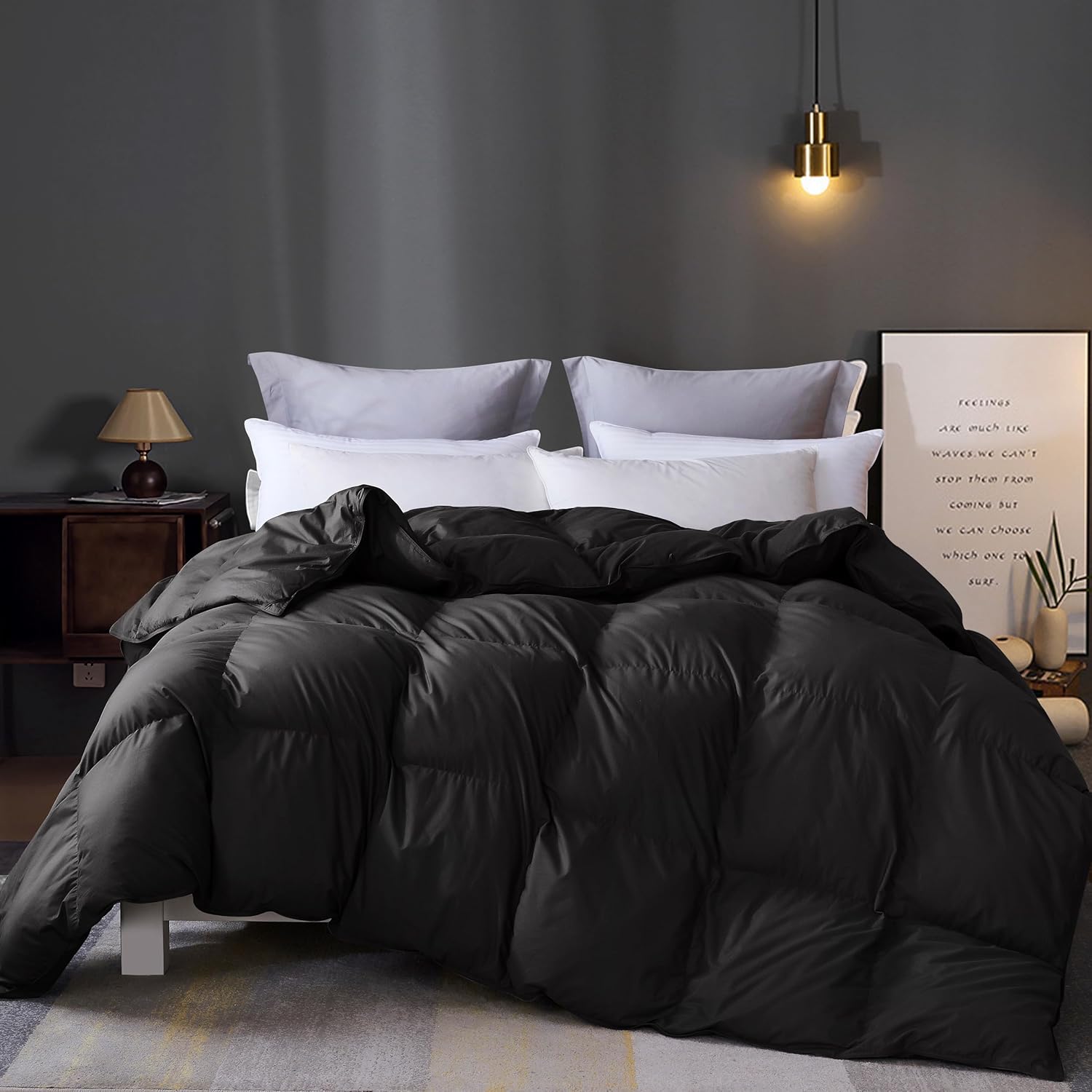 Luxury Goose Feathers Down Comforter Queen Size, 750 FP