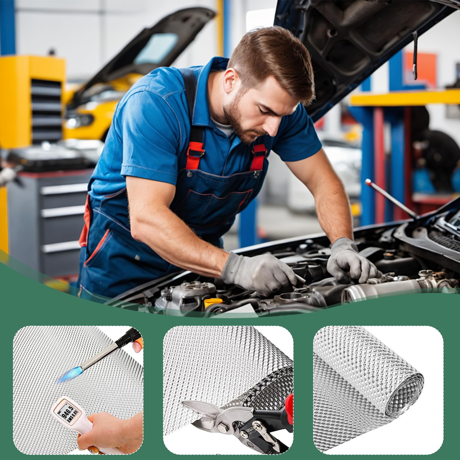 Garde-boue en aluminium 100 cm x 40 cm Peut être coupé Pour voitures, voitures de course, motos