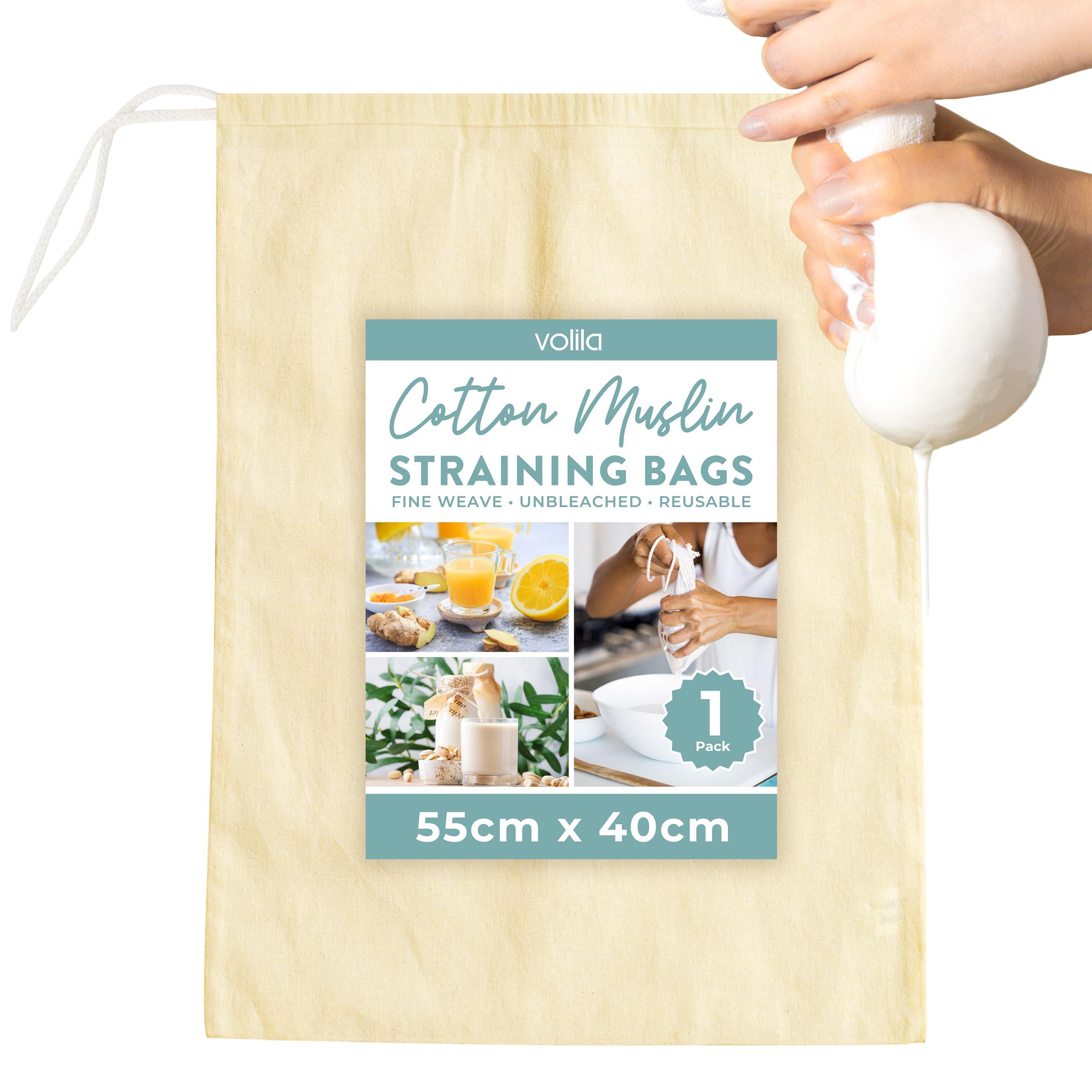 Garza Alimentare In Cotone | 4 Pezzi 70x70 Cm | Riutilizzabile - Foto 2