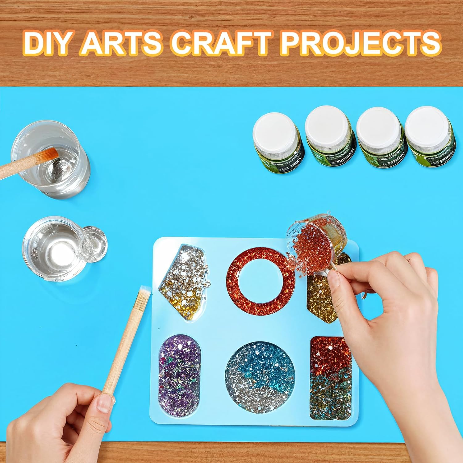 2Pack Silicone Mats, Premium Silicone Mat for Crafts, 15.7 "x11.8" Playdough Mat, Silicone Sheet for Crafts, Liquid, Resin Jewelry Casting Molds Mat, Nonstick & Nonslip Table Protector by YUIOASE - Image 7