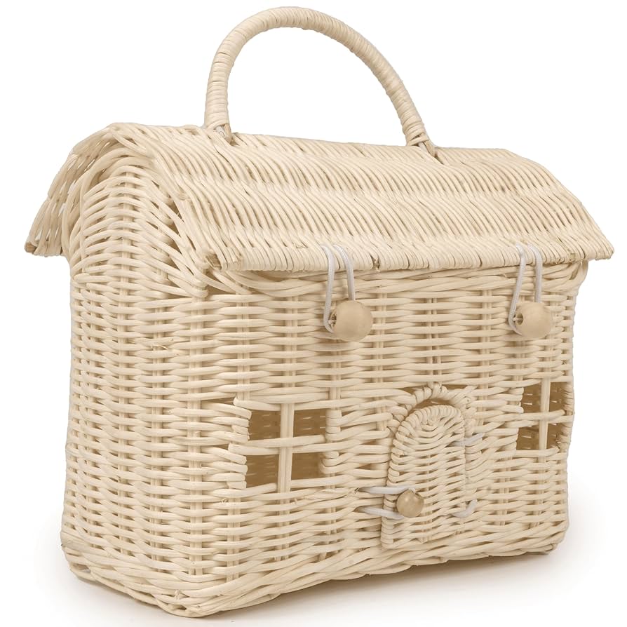 Amazon.com: KOLWOVEN Rattan Storage Basket with Lid - Mouse