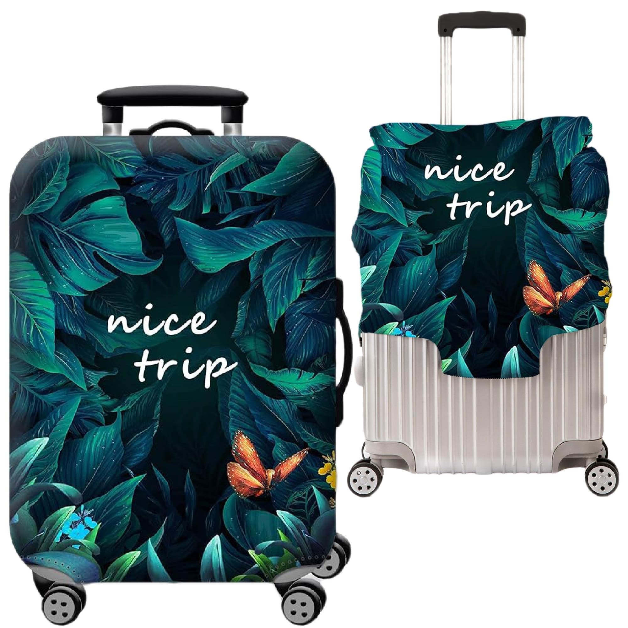 Luggage Cover Trolley Travel Covers, Washable Dust Proof Anti-Scratch Suitcase Protector (Green-1, S (18"-22"))-image-37