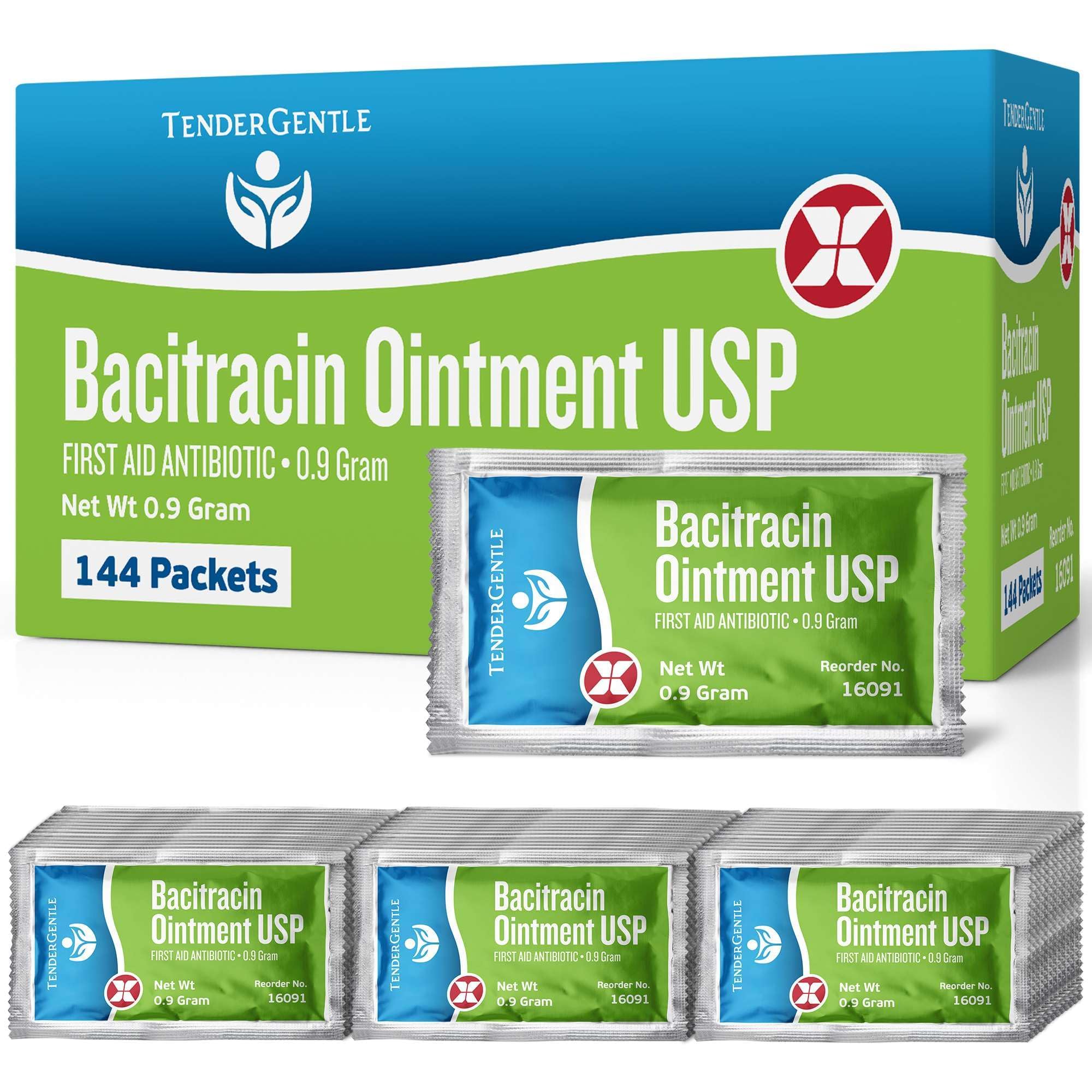 Bacitracin Antibiotic Ointment Packets - 144 Packets of Bacitracin Zinc Ointment USP - Helps Prevent Infection in Minor Cuts, Scrapes, and Burns