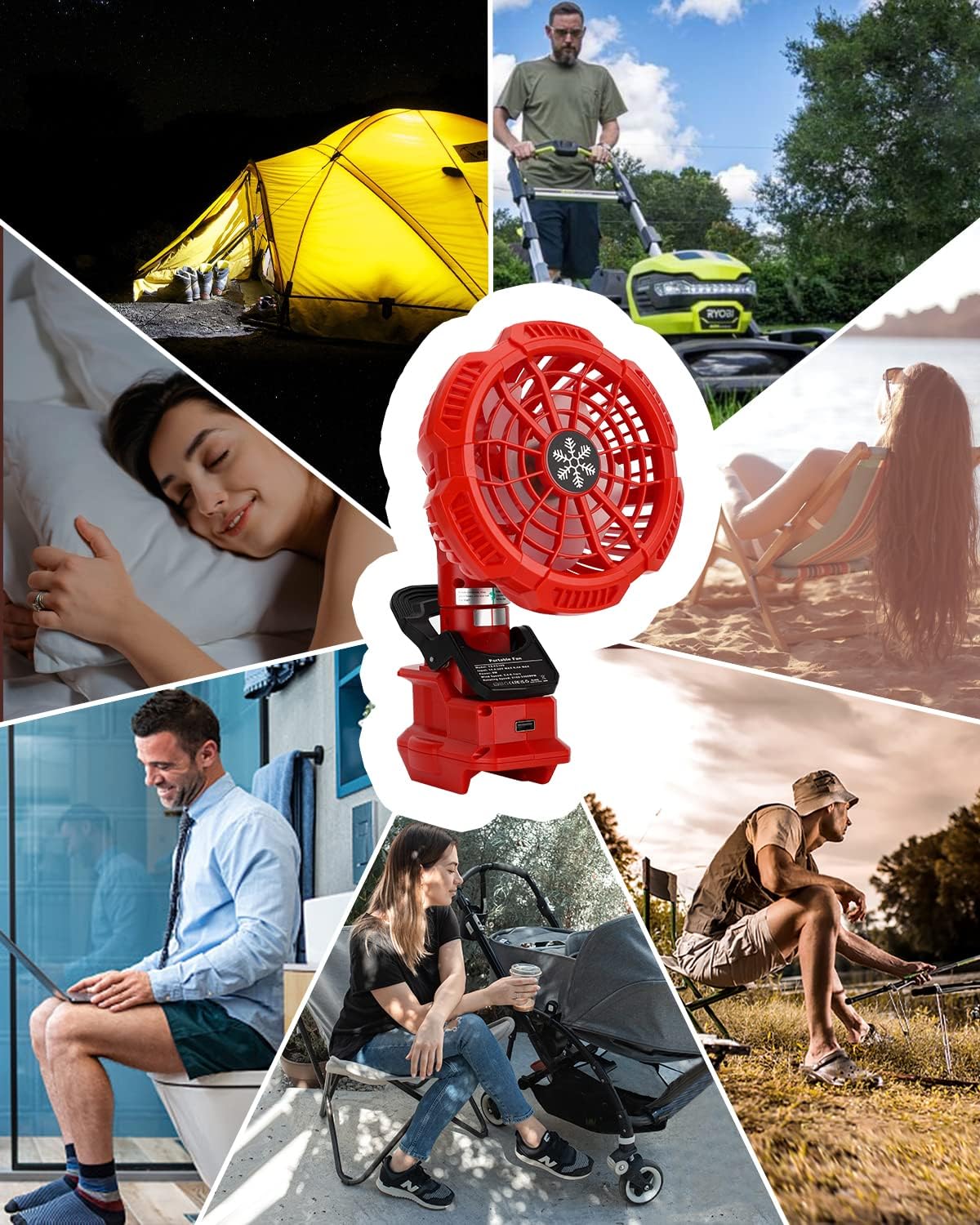 Taingwei Portable Clip on Fan for Craftsman V20 Battery,20V Battery Powered Stroller Fan with 3 Energy Efficient Speed Settings for Bedroom,Outdoor,Camping and Job Site(Tool Only) - Image 7