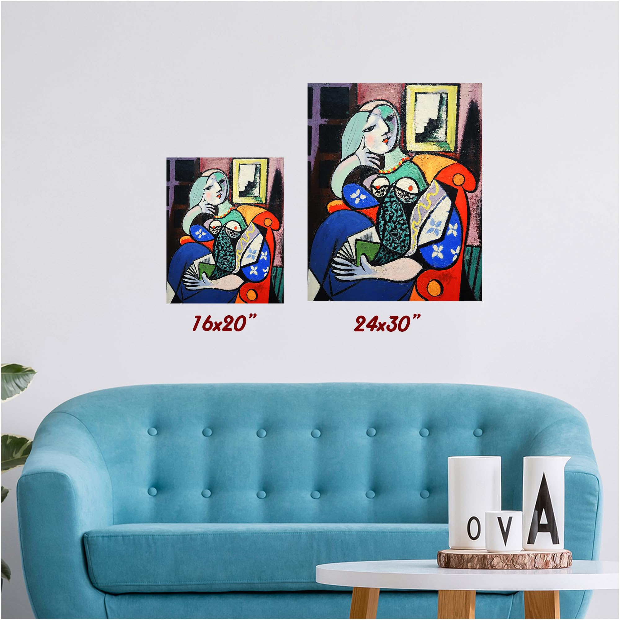 Amazon.com: CP CANVASPATH Woman with Book by Pablo Picasso Canvas