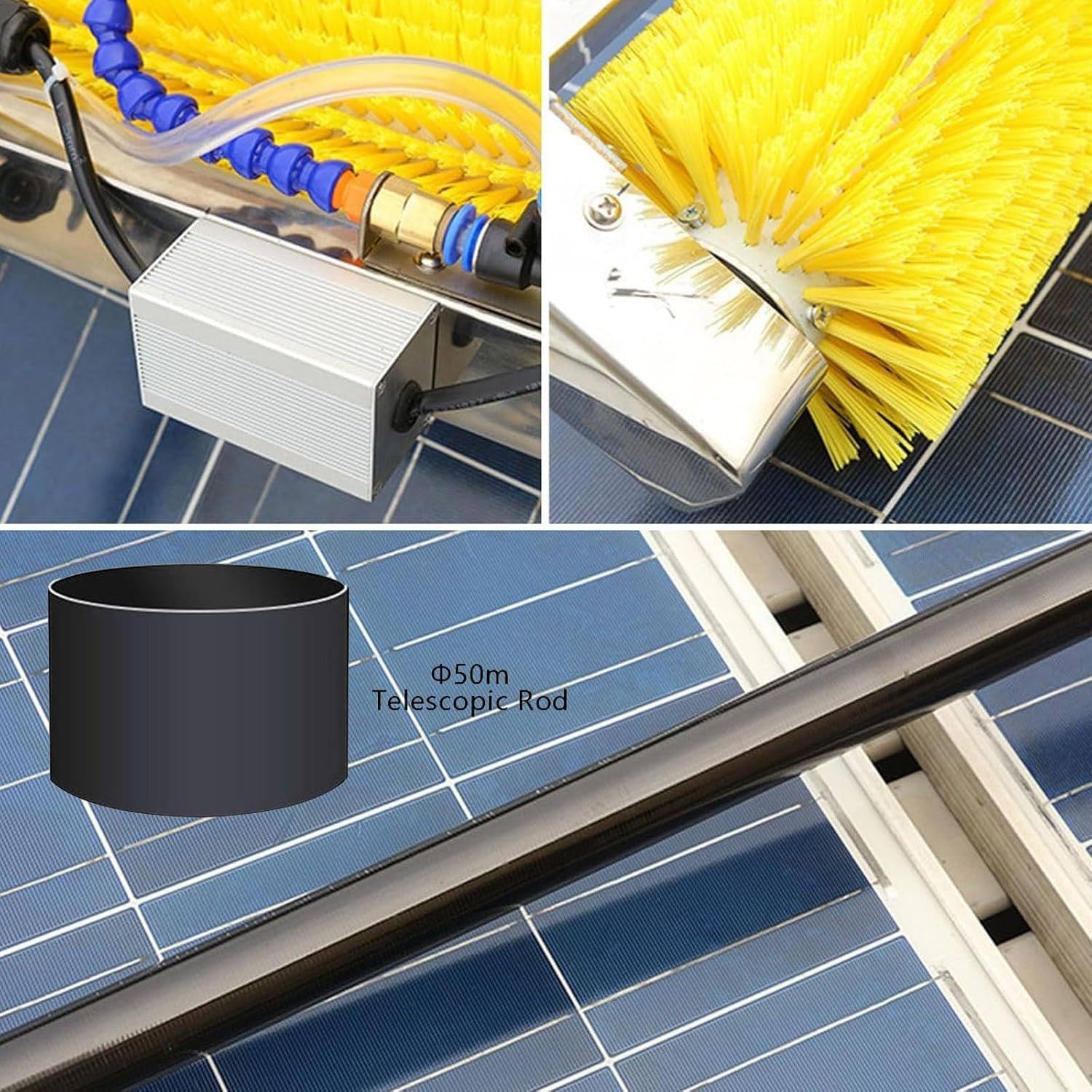 Elektrische Poolreinigungsbürste mit ausziehbarer Stange, wasserführendes Reinigungswerkzeug für Photovoltaik- und Solarmodule