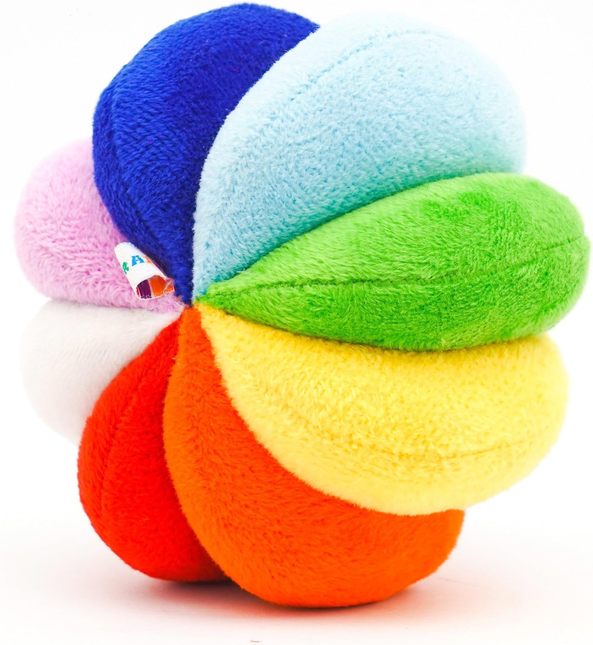 B4BRAIN Rainbow Soft Ball for Babies 0-1 Year for Brain Development Soft Plush Cotton Best Toys for Babies Kids Infants