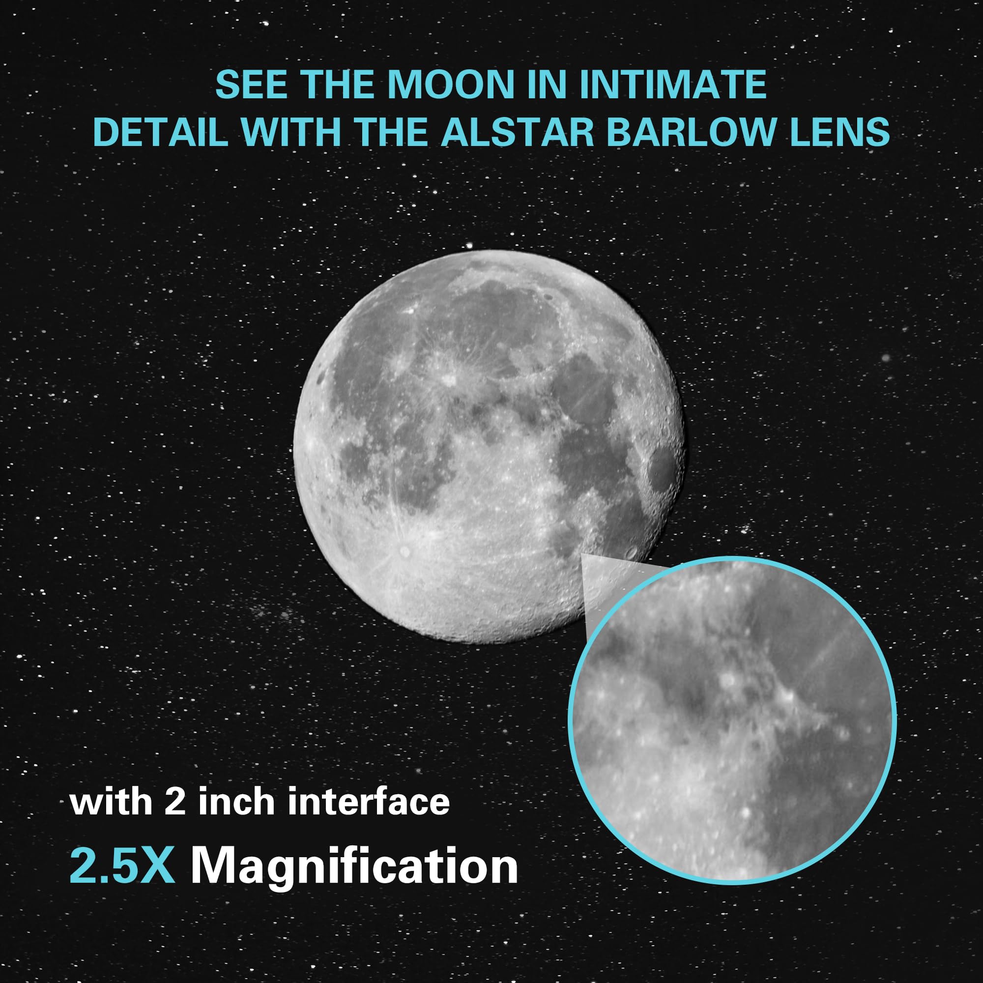 Alstar Filtro De Luna / Skyglow De 2 Pulgadas, Filtro De Luna Para Accesorio Ocular De 2 Pulgadas, Telescopio, Ideal Para Observar Luna Llena