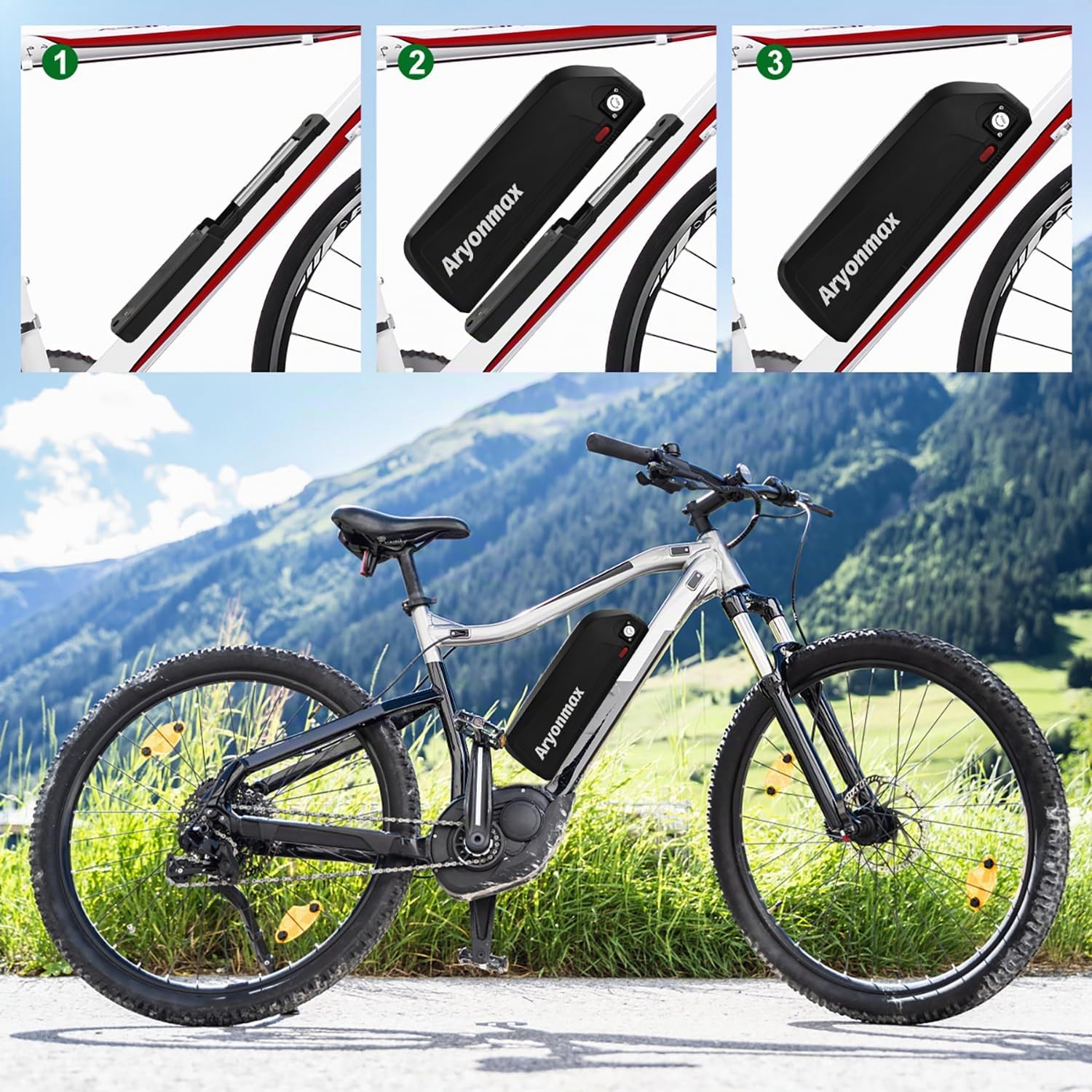 Batería Ebike, 36V 48V 25Ah 20Ah 13Ah Hailong Batería para Bicicleta Eléctrica con Célula Grado-A/Cargador/Placa Base