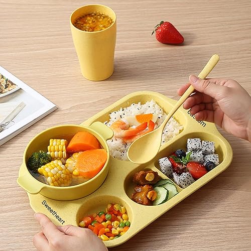 Miniatura 7 de Juego de 6 platos llanos divididos resistentes y personalizados, de 11.8 pulgadas, tamaño que puede contener completamente tu comida reutilizable