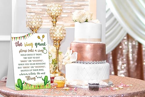 Miniatura 3 de Juego de despedida de soltera con anillos, un letrero y 50 anillos, no digas novia o juego de boda, despedida de soltera y juegos de despedida de
