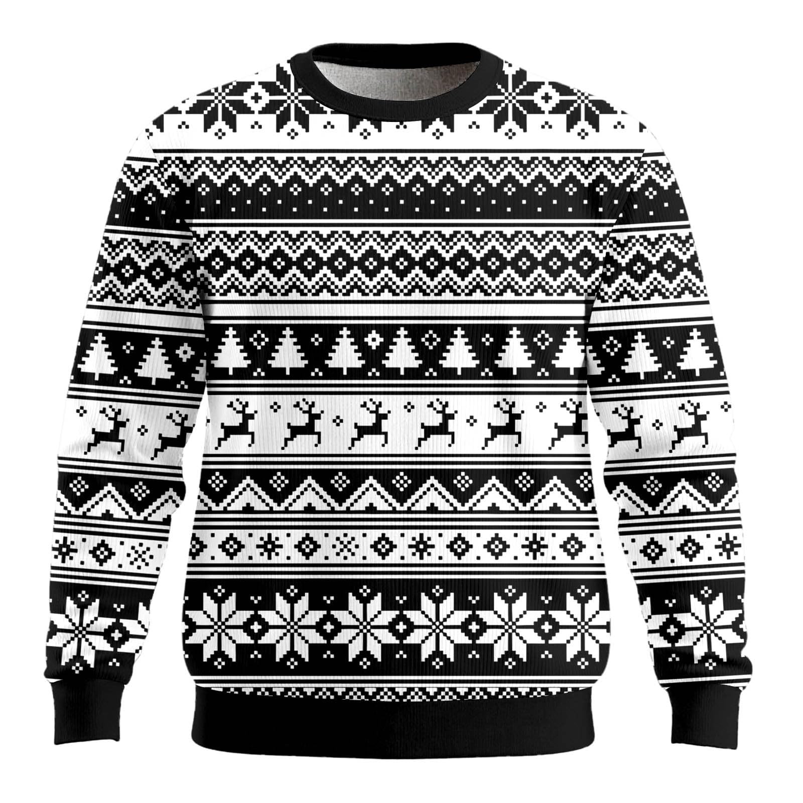 Felpa a maglia girocollo a maniche lunghe, morbida e calda, per uomini, donne e ragazzi, ideale per attività all'aperto in inverno, vacanze di Natale e tempo libero, varie taglie