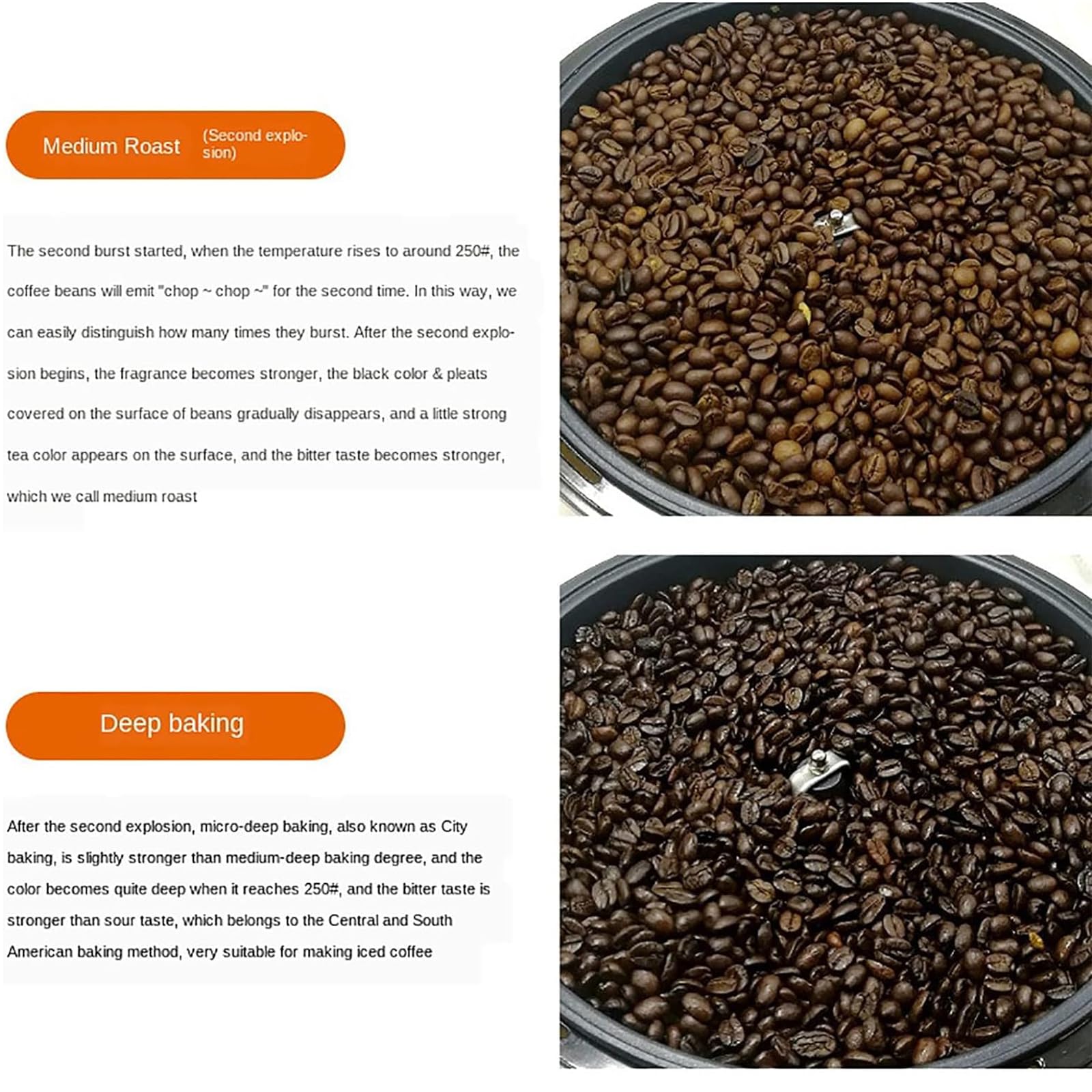 Tostatrice elettrica per chicchi di caffè, tostatrice per caffè domestica da 1800 W, tostatrice per caffè professionale da 800 g, temperatura regolabile da 0 a 240 ℃ per chicchi di caffè da forno