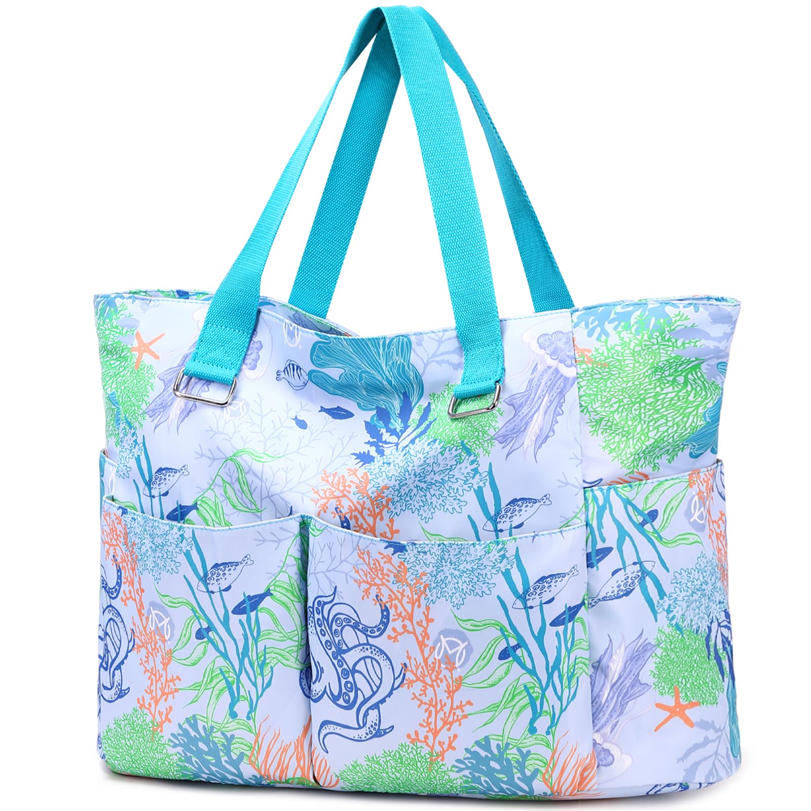 Myhozee Borsa Mare Donna Grande - Borsa da Spiaggia Danna XXL Famiglia Impermeabile Borse da Mare Grandi Tote Bag Beach Bag con Cerniera Shopping Bag Borsa Estiva per Spiaggia Viaggio Piscina Vacanza