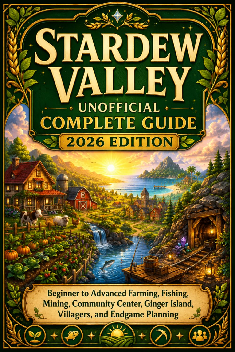 Stardew Valley Unofficial Complete Guide 2026 Edition: Beginner to Advanced Farming, Fishing, Mining, Community Center, Ginger Island, Villagers, and Endgame Planning