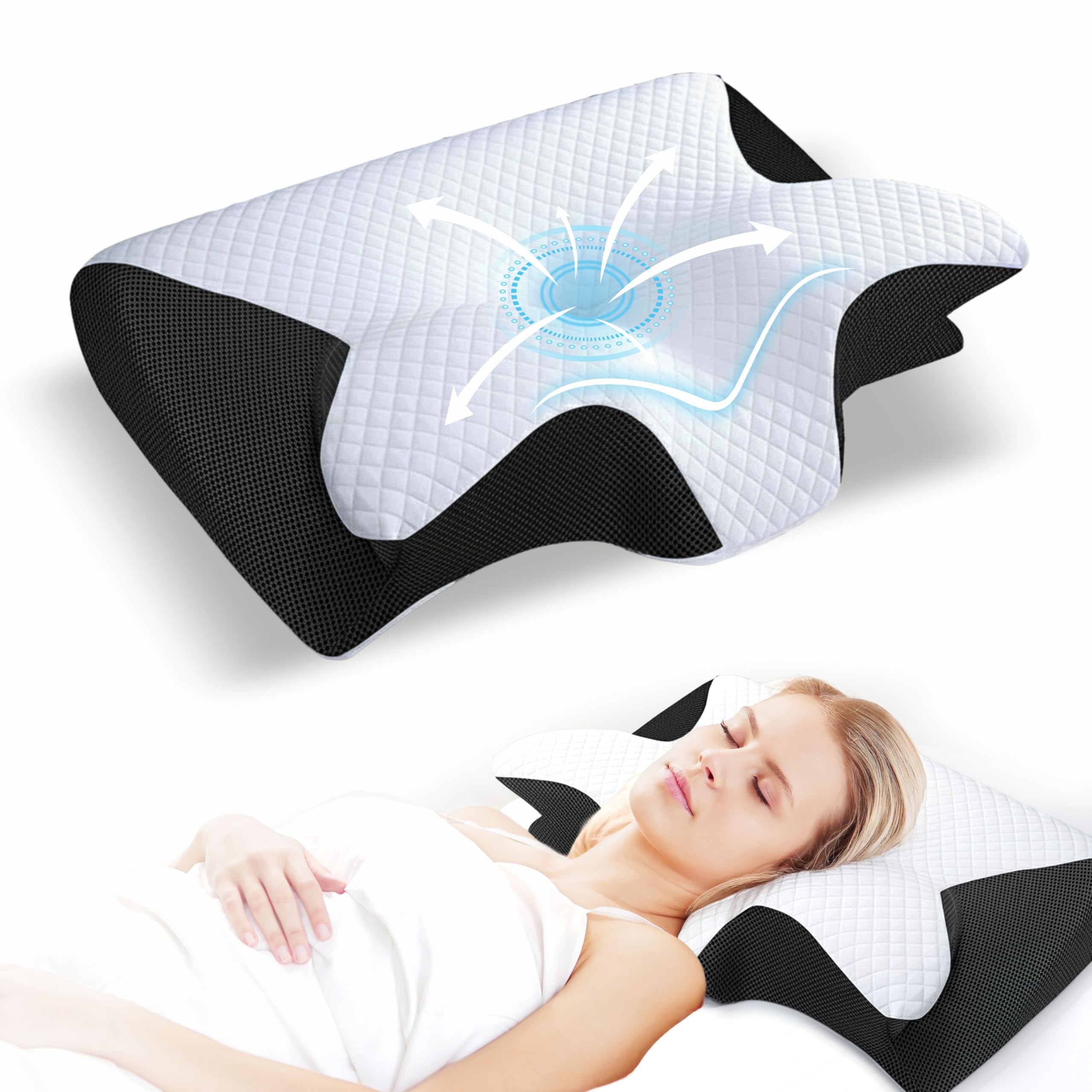 Amazon.com: Zoxa Cervical Neck Pillow for Sleeping – Memory Foam