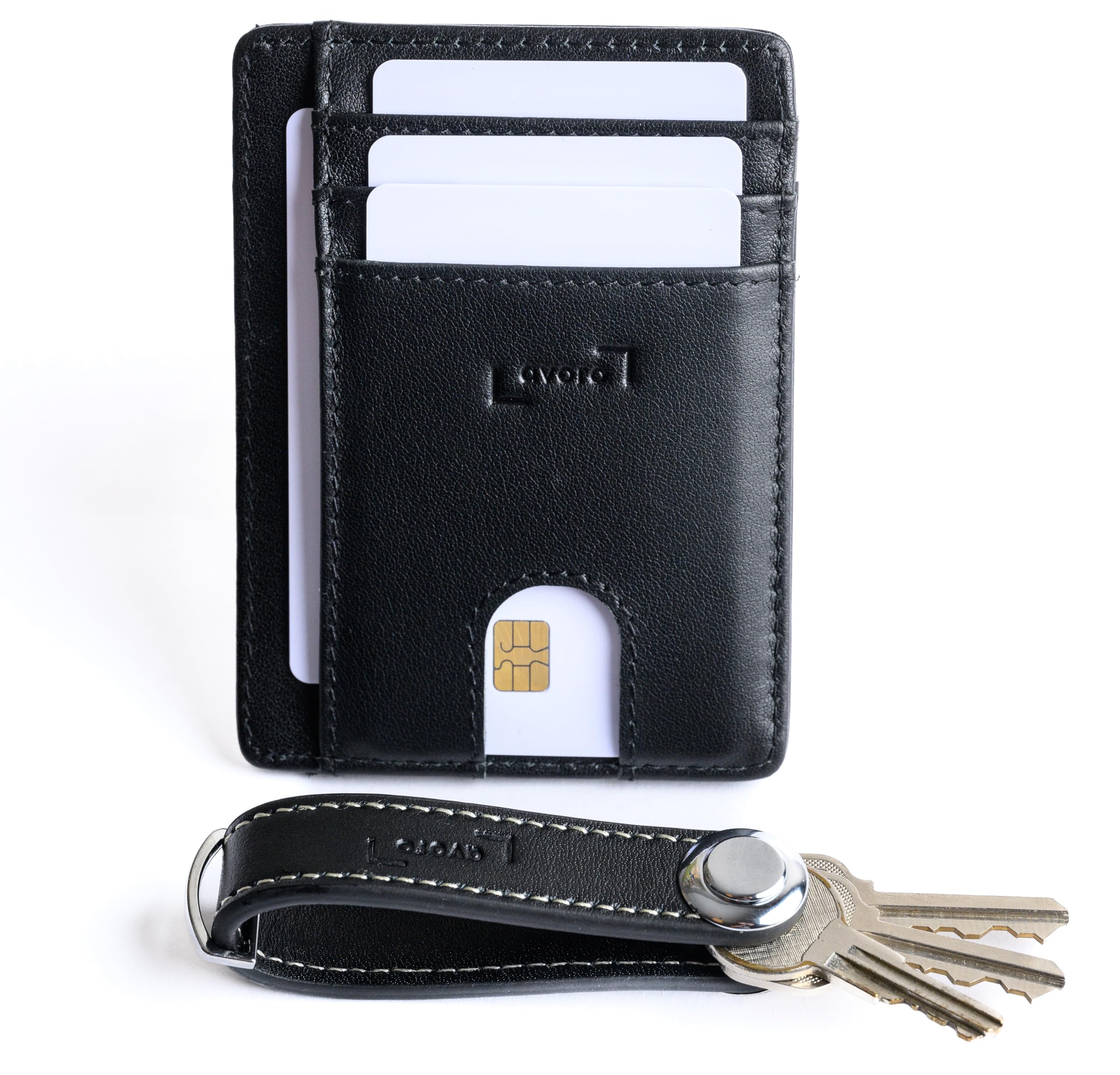 Leather RFID Blocking Slim Wallet and Key Organizer
