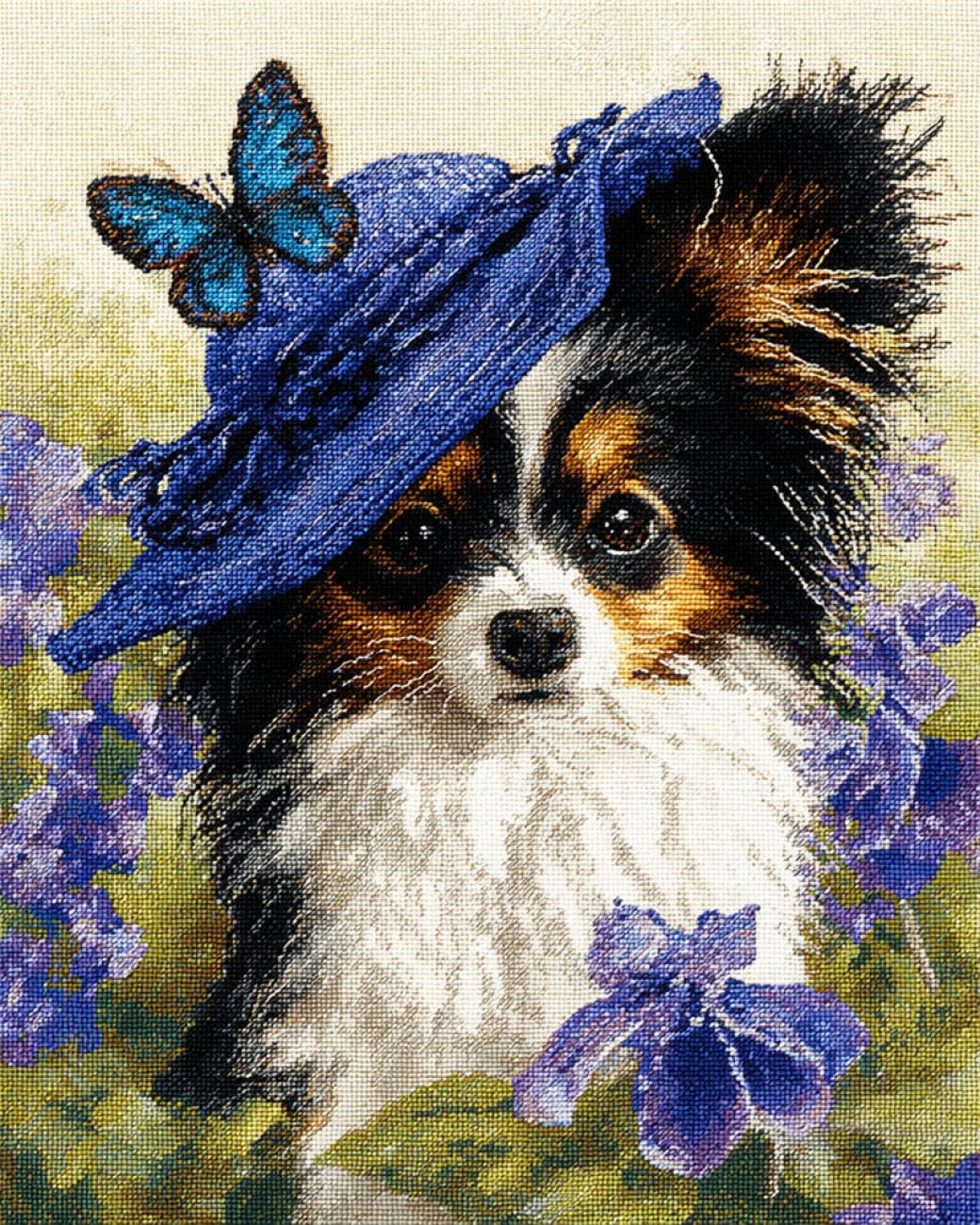 AYAOYANGGO Animal DIY Bead Embroidery Kits Dog and Iris Bead Embroidery Kit for Adults Needlepoint Tapestry Set Beaded Stitching 50x60cm