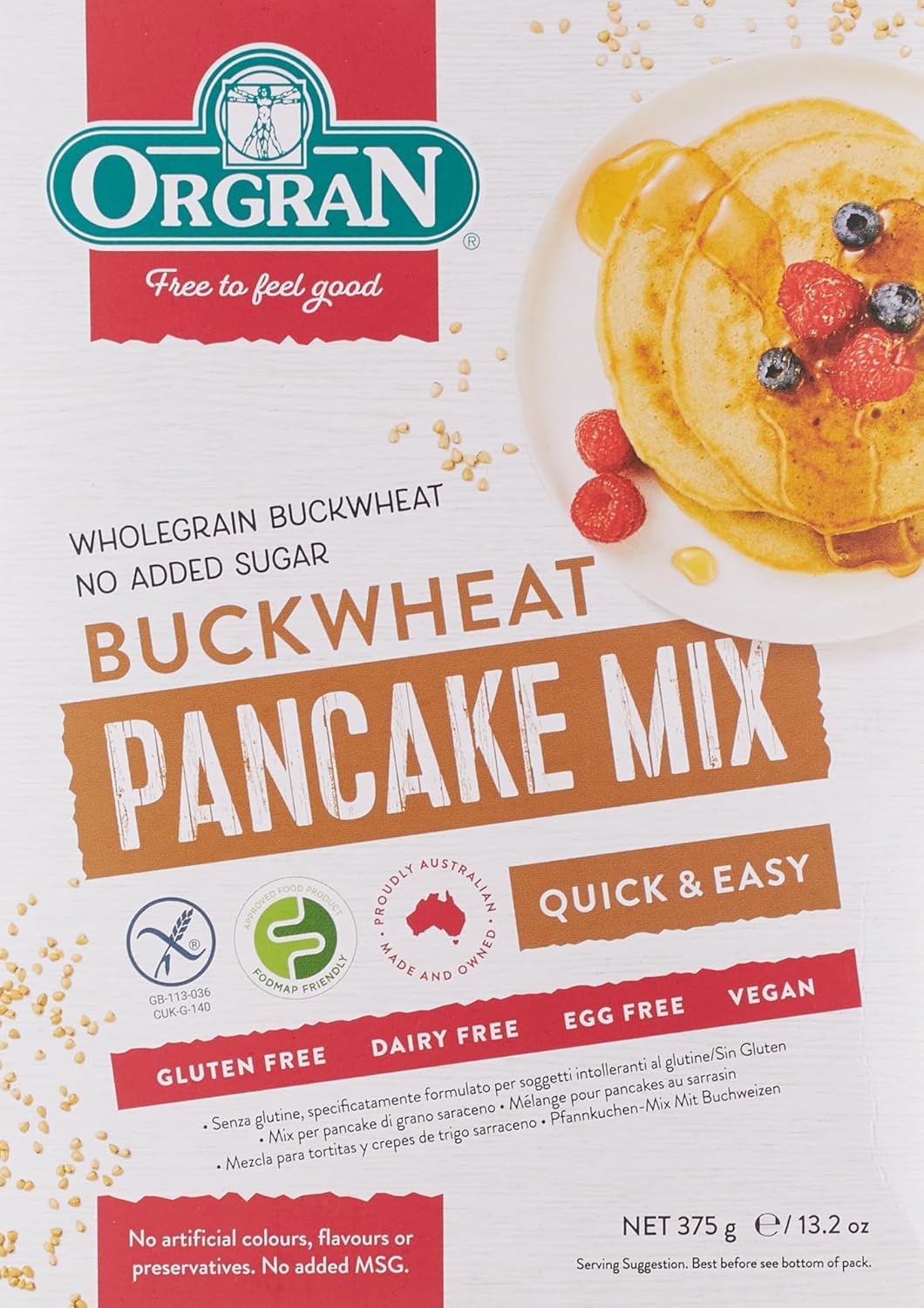 Orgran Buckwheat Pancake Mix, 375 g, Multicolour Buy Online at Best