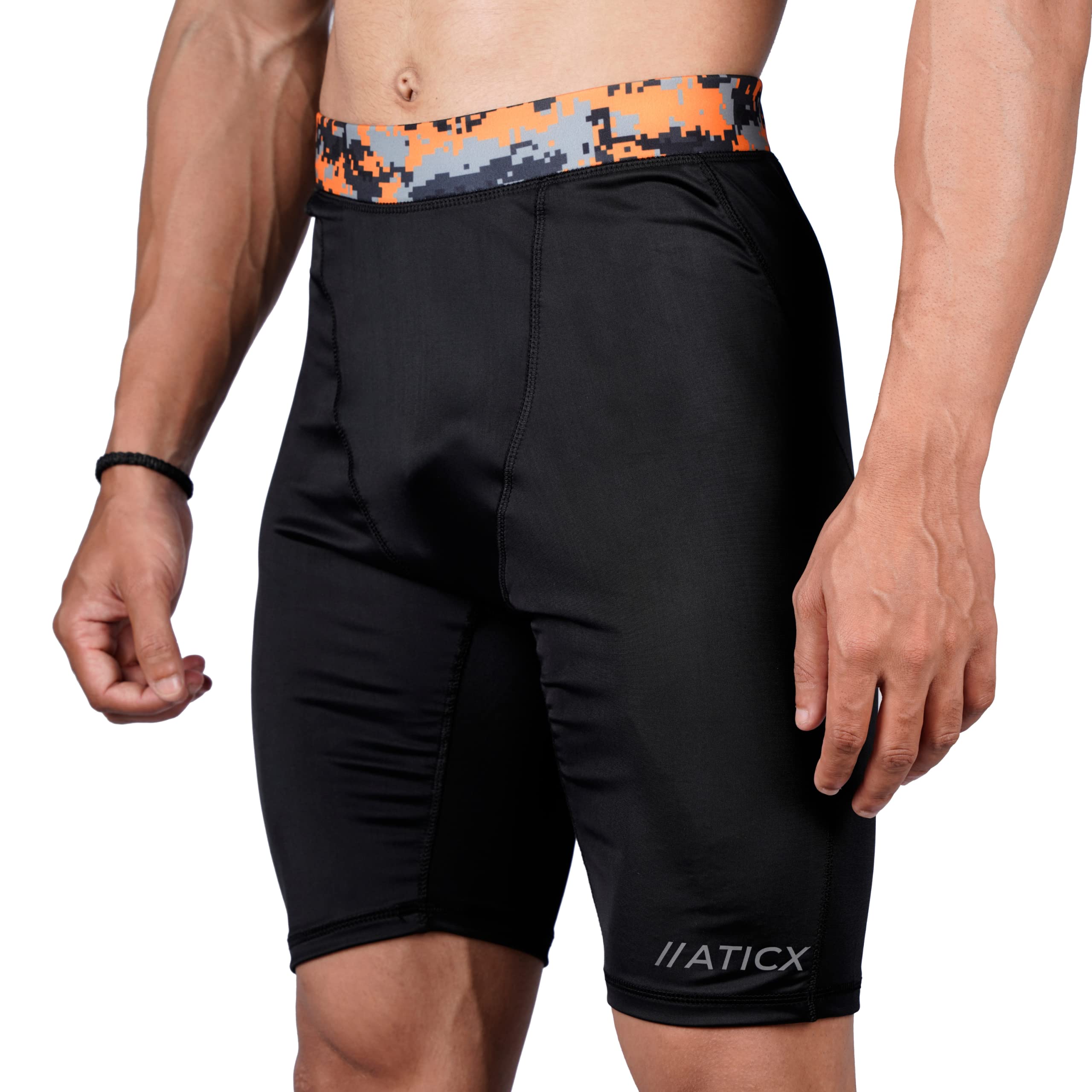 Men's Compression Fit Nylon Shorts - Camouflage Quick Dry Skin Tights for Cycling, Gym, Running, Sports-image-1