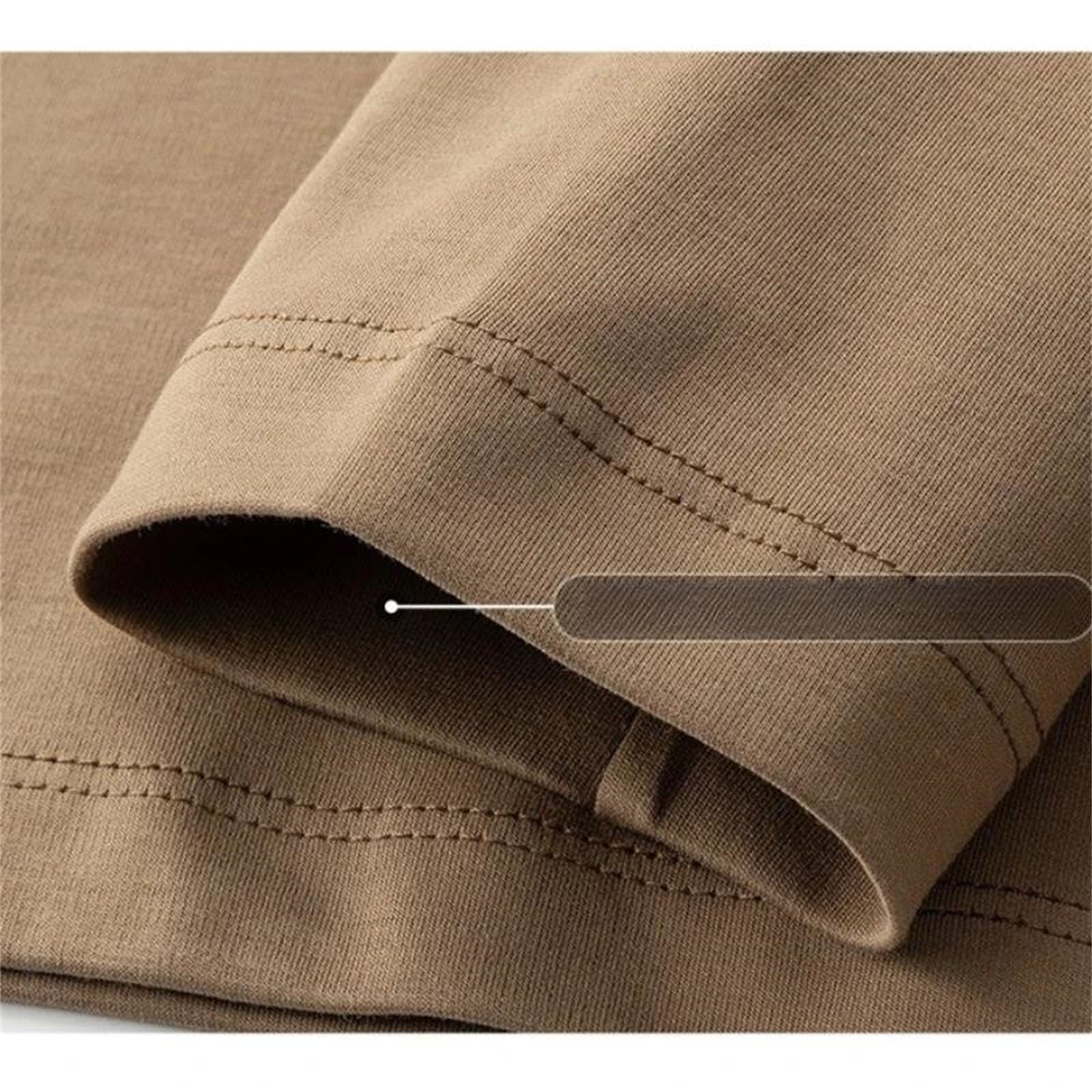Camiseta de manga larga de algodón mercerizado de cuello alto para hombre, antiestática, suave, informal