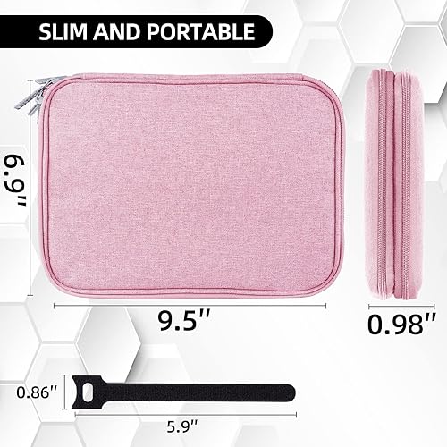 Miniatura 4 de CNPOP Organizador de electrónica, bolsa organizadora de cables de viaje, resistente al agua, doble capa para cable, cable, iPhone, iPad Mini, regalo