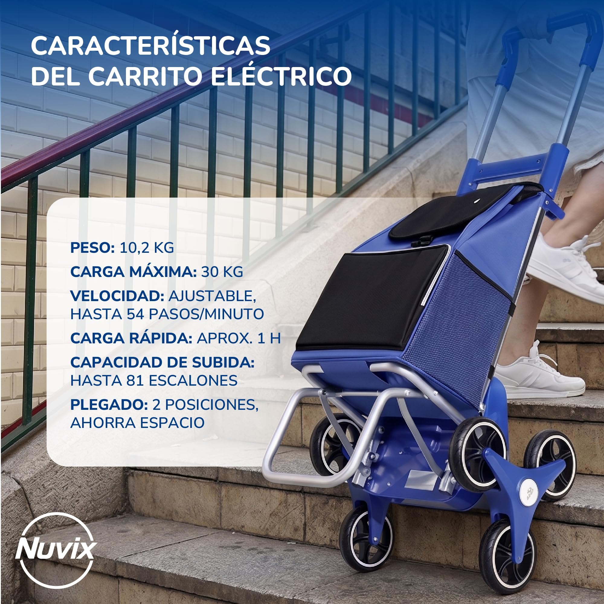 Carro de Compra Eléctrico para Subir Escaleras
