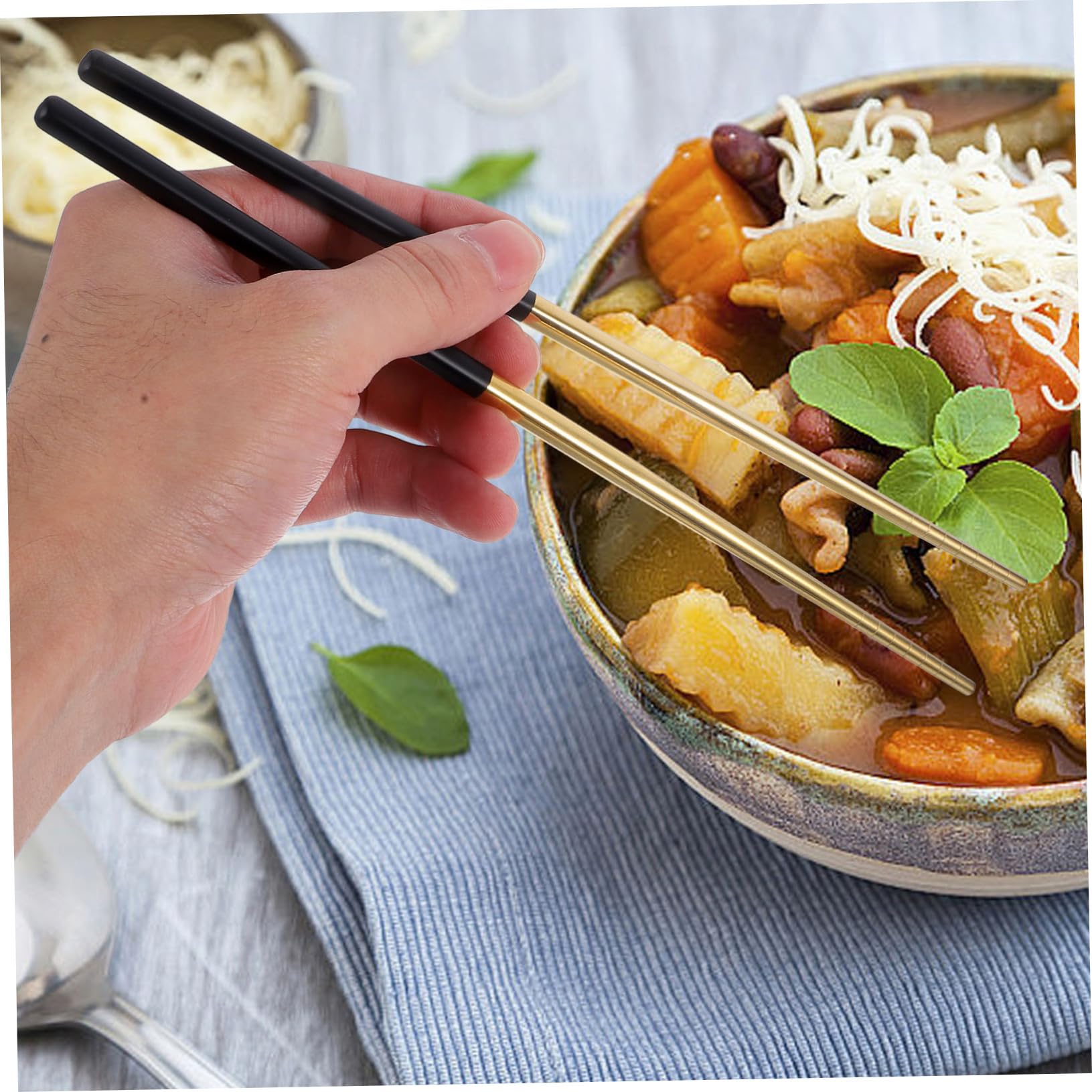 VOSARIA Glas-Essstäbchen, 1 Paar, 24 Cm, Rutschfeste Gewinde – Klar, Elegant, Für Sushi, Ramen & Mehr