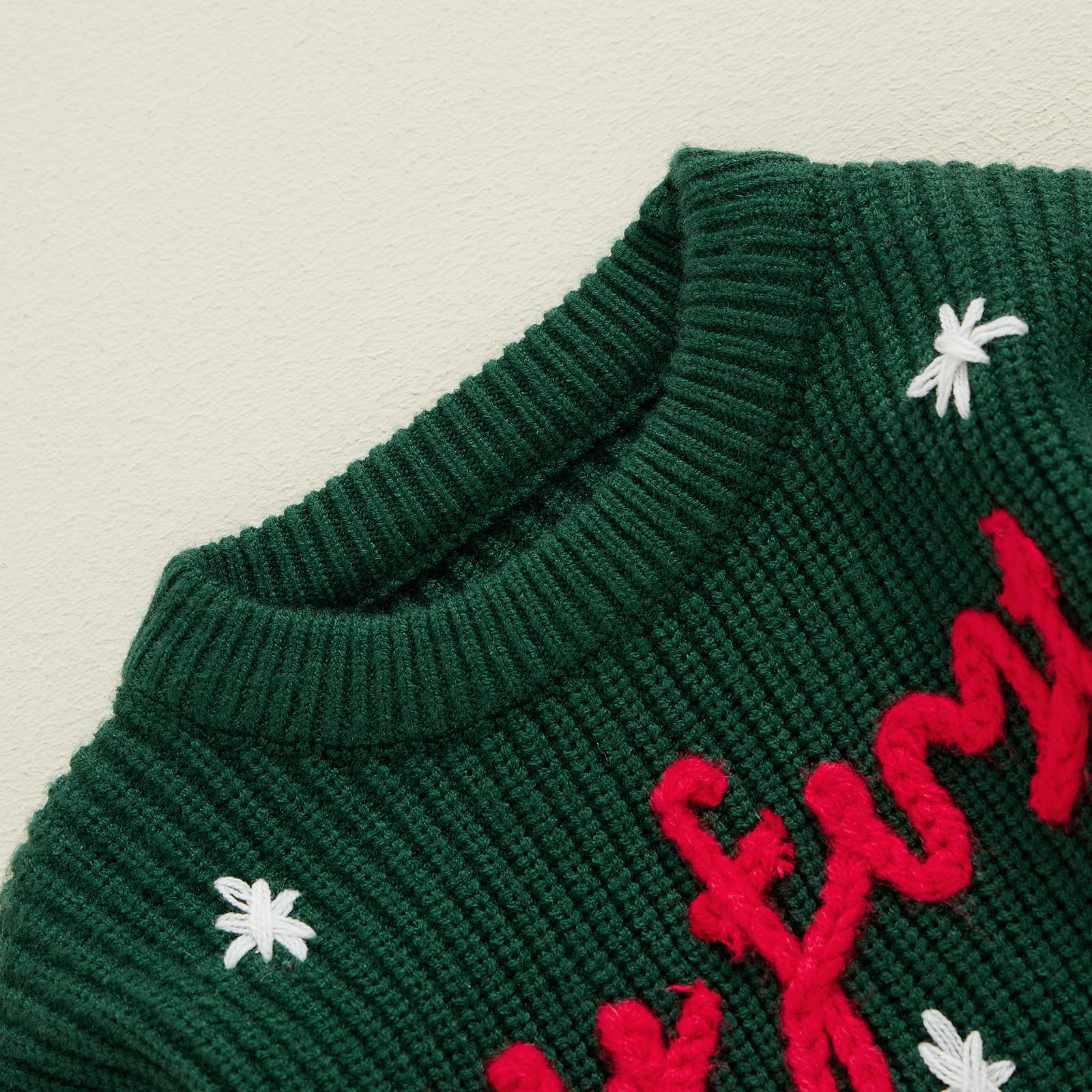 Geagodelia Maglione di Natale per Neonato Bambino Unisex Maglieria Natalizia a Maniche Lunghe in Cotone con Ricamo Regalo Bimbo Natale