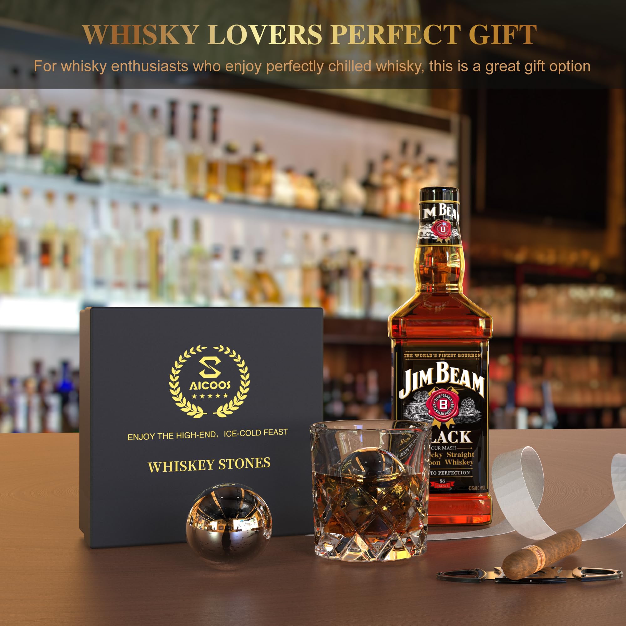 Cubetti di Ghiaccio Riutilizzabili - Cubetti Ghiaccio Acciaio Inox Riutilizzabile, Pietre per Whisky Ice Cubes, Regali Regalo per il Giorno Del Padre per Uomini Mariti （4 XL Sfere ）
