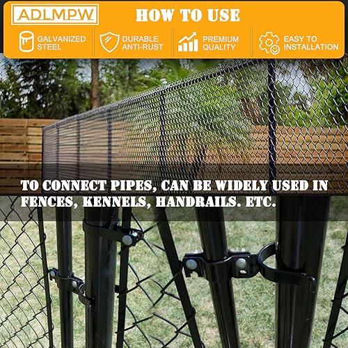 Miniatura 4 de Pestillo de horquilla de puerta de 1-38 pulgadas x 1-58 pulgadas, cerradura de cerco recubierta negra, pestillo de puerta de valla de enlace de