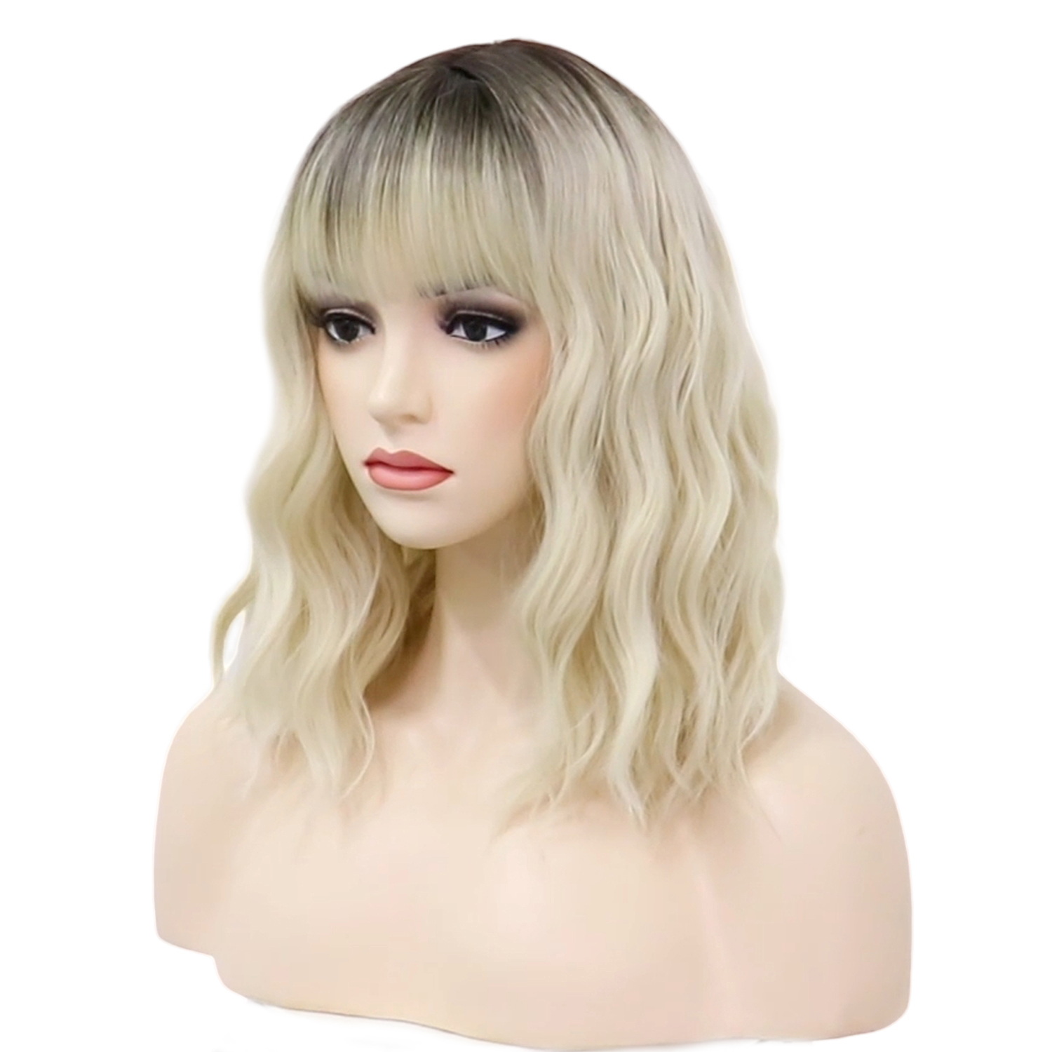 Amazon.com: incohair Platinum Blonde Wig Dark Roots 14 