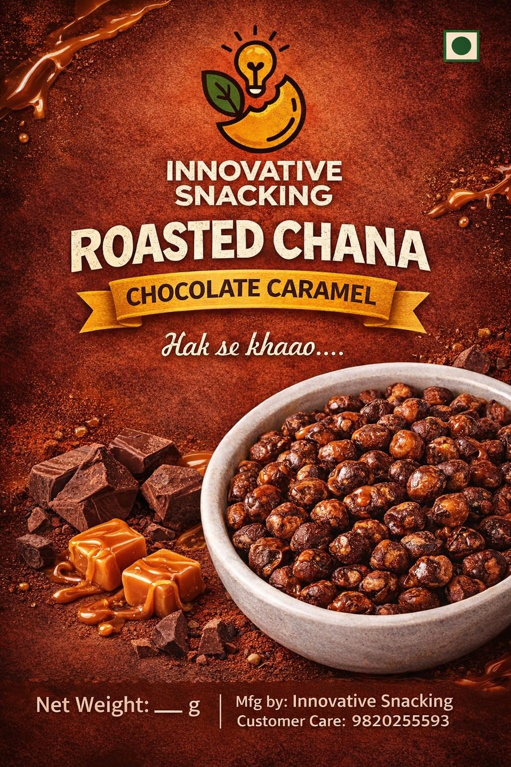 Innovative Snacking Chocolate Caramel Chana 500g | Made with Olive