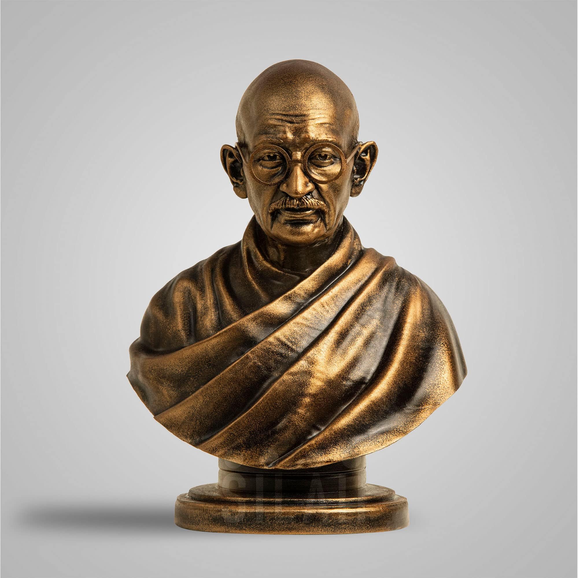 SILAII Mahatma Gandhi Sculpture - 5 INCH, Antique Bronze Colour