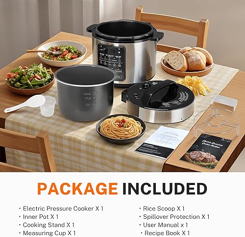 Miniatura 7 de Simple Deluxe 6QT - Olla a presión eléctrica múltiple 12 en 1, antiadherente de acero inoxidable para yogur, cocción lenta, salteado, pastel y