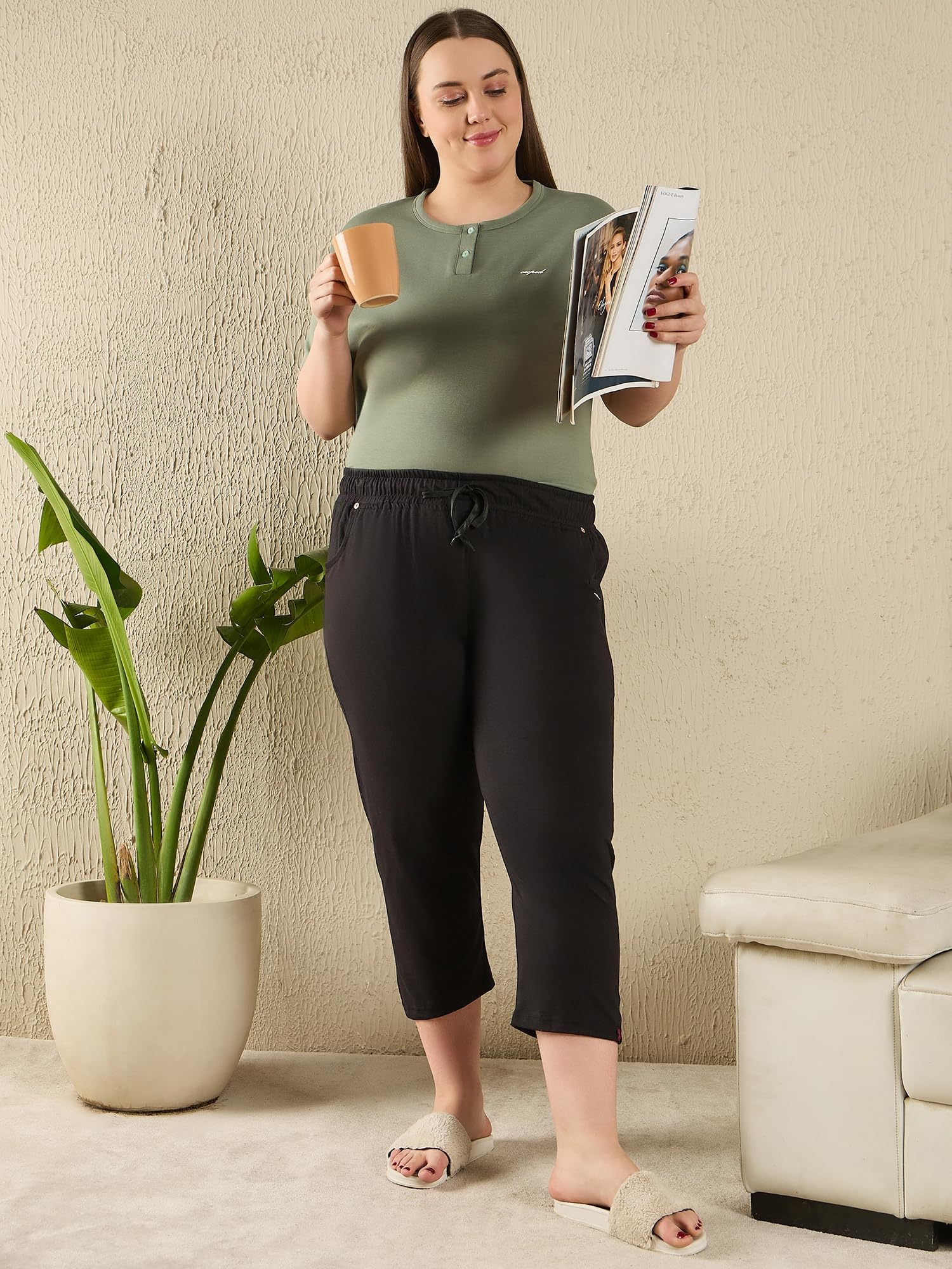 CUPID Woman's Cotton Capri, 3/4 Sports n Casual, Night Short Knee Length Half Pant_Navy Blue_XXL 2