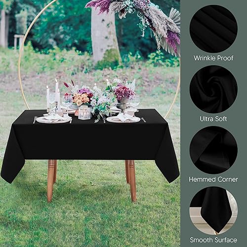 Miniatura 8 de Utopia Kitchen - Paquete de 2 manteles cuadrados lavables a máquina, tela de poliéster, para comedor, fiestas de bufé, pícnic, eventos, bodas y