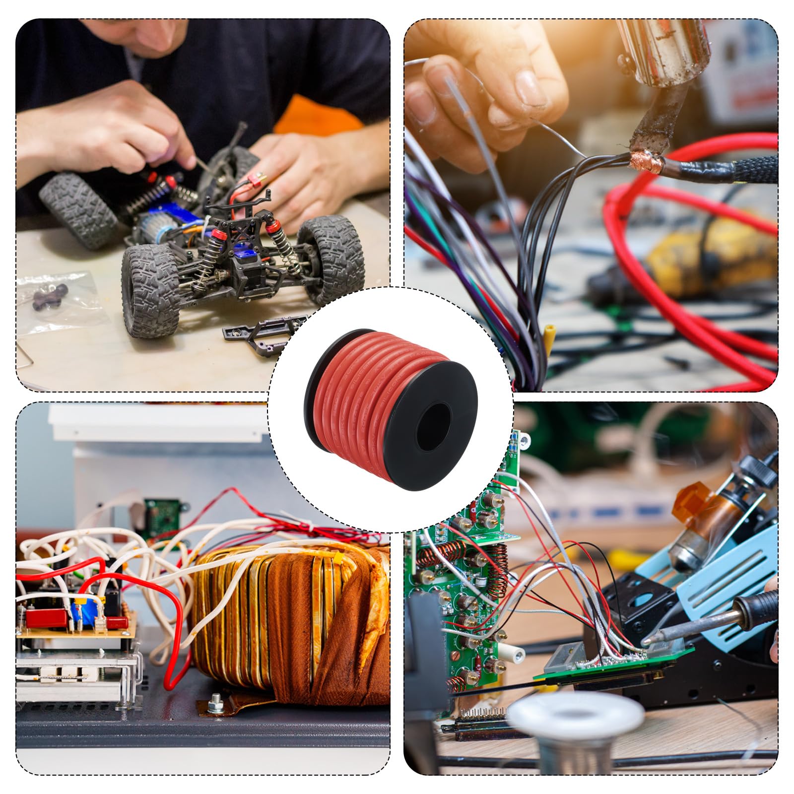QUARKZMAN 2 Stück 14 AWG Silikonkabel 14 Gauge 3m/10ft Elektrokabel