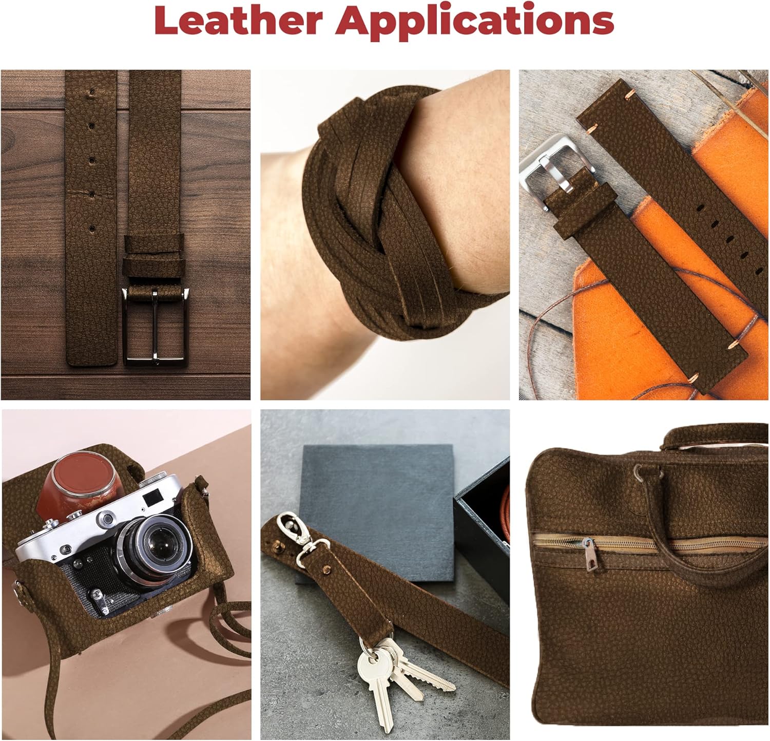 ELW Genuine American Leather Bison 8-9 oz (3.2-3.4mm) Thickness - Straps, Belts, Strips - Chocolate Brown, 2-3/4"x60" - Full Grain Hide DIY Craft Projects, Bag, Chap, Moccasins, Jewelry, Wrapping