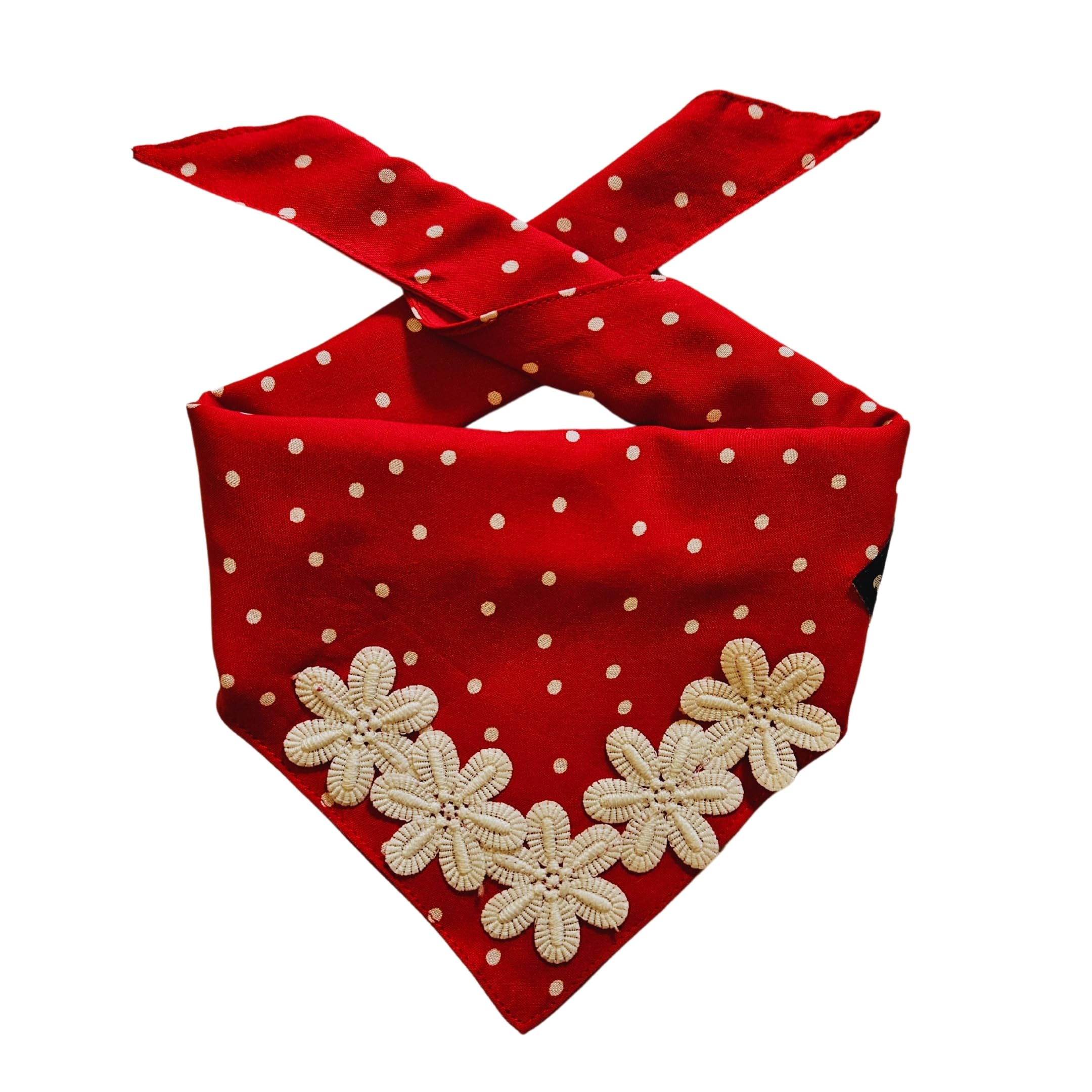 All For Fur Dog Bandana | Knot & Tie | Adjustable Cotton Bandana/Scarf | Luxury Dog Accessories | Bandana/Scarf for Large (L) to X-Large (XL) Dogs | Red Polka (B0D12JF1FZ) Amazon Price History, Amazon Price Tracker