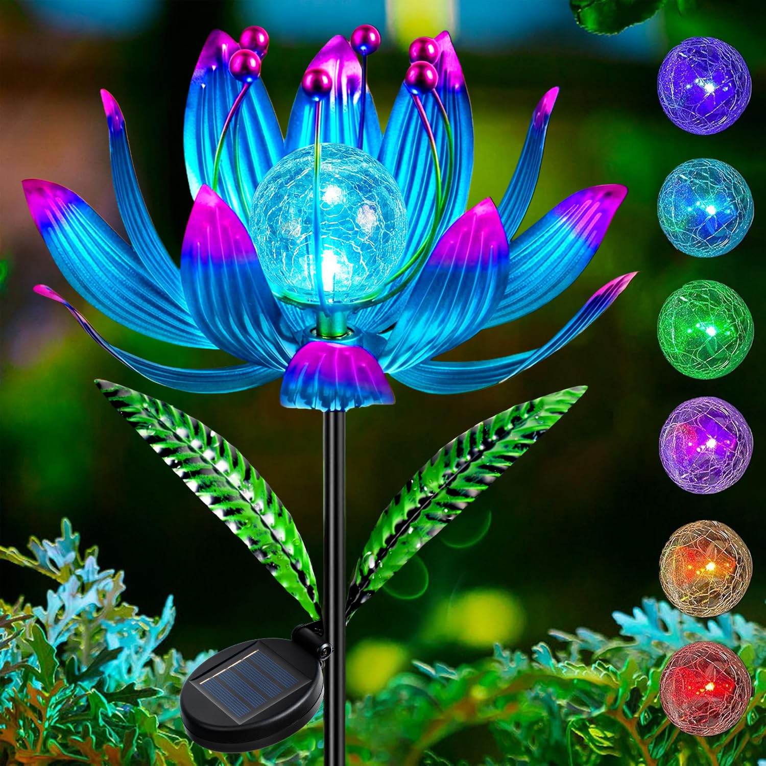 Photo 1 of ***MISSING PARTS***
Solar Wind Spinner Outdoor Metal - Kinetic Lotus Flower Garden Sculptures & Spinners with Crackle Glass Lighting, 360° Spinning Yard Art Decor for Patio, Lawn, Pathway, Gifts for Women