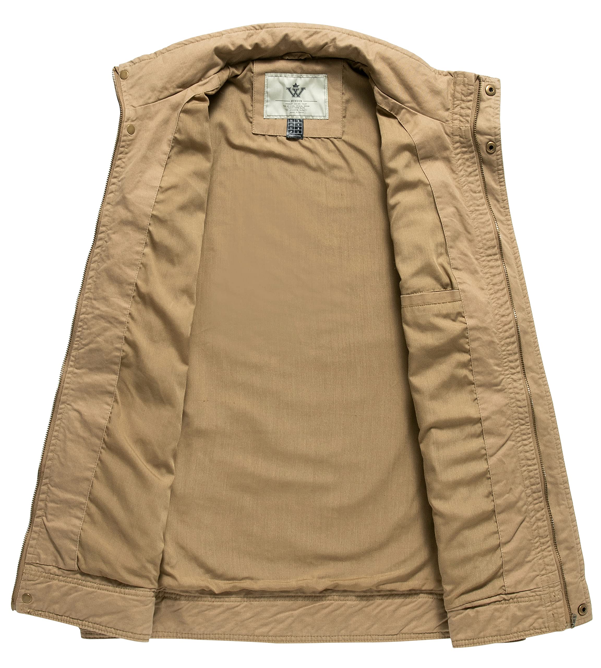 WenVen Veste Militaire homme blouson Léger Printemps Coton Coupe-Vent