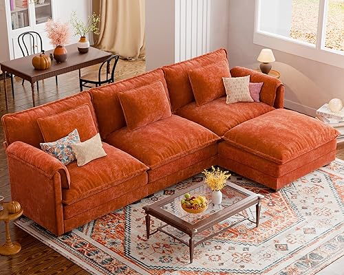 Miniatura 17 de ELUCHANG Sofá modular en forma de U de 153 pulgadas con almohada, sofá de asiento profundo para sala de estar, sofá moderno de 6 asientos con