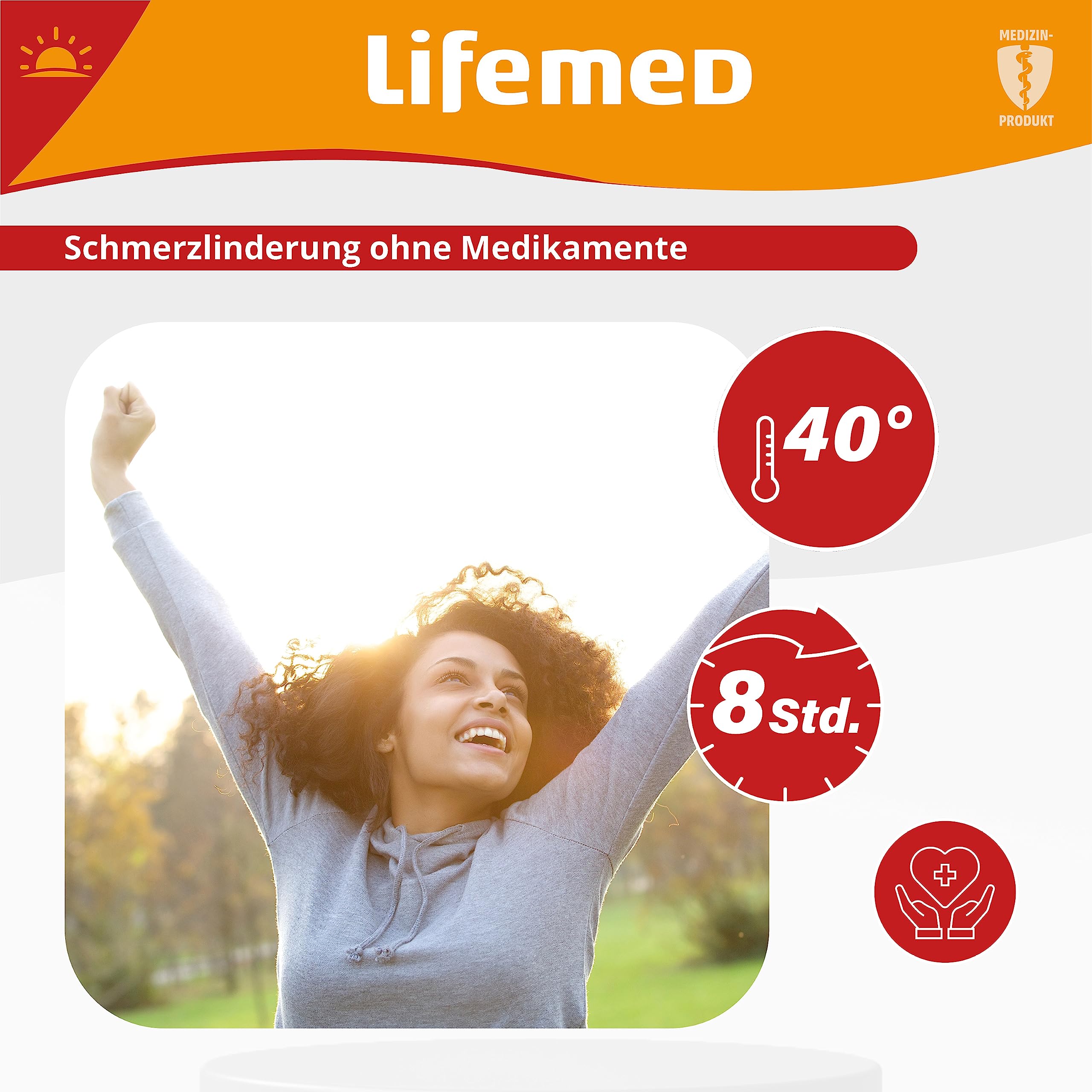 Lifemed Wärmepflaster, ohne Arzneiwirkstoff, Schmerzlinderung für Rücken, Nacken, Schultern, Menstruationsbeschwerden. Pflaster Wärmekissen Rückenwärmer Nackenwärmer, Nierenwärmer, Wärmegürtel